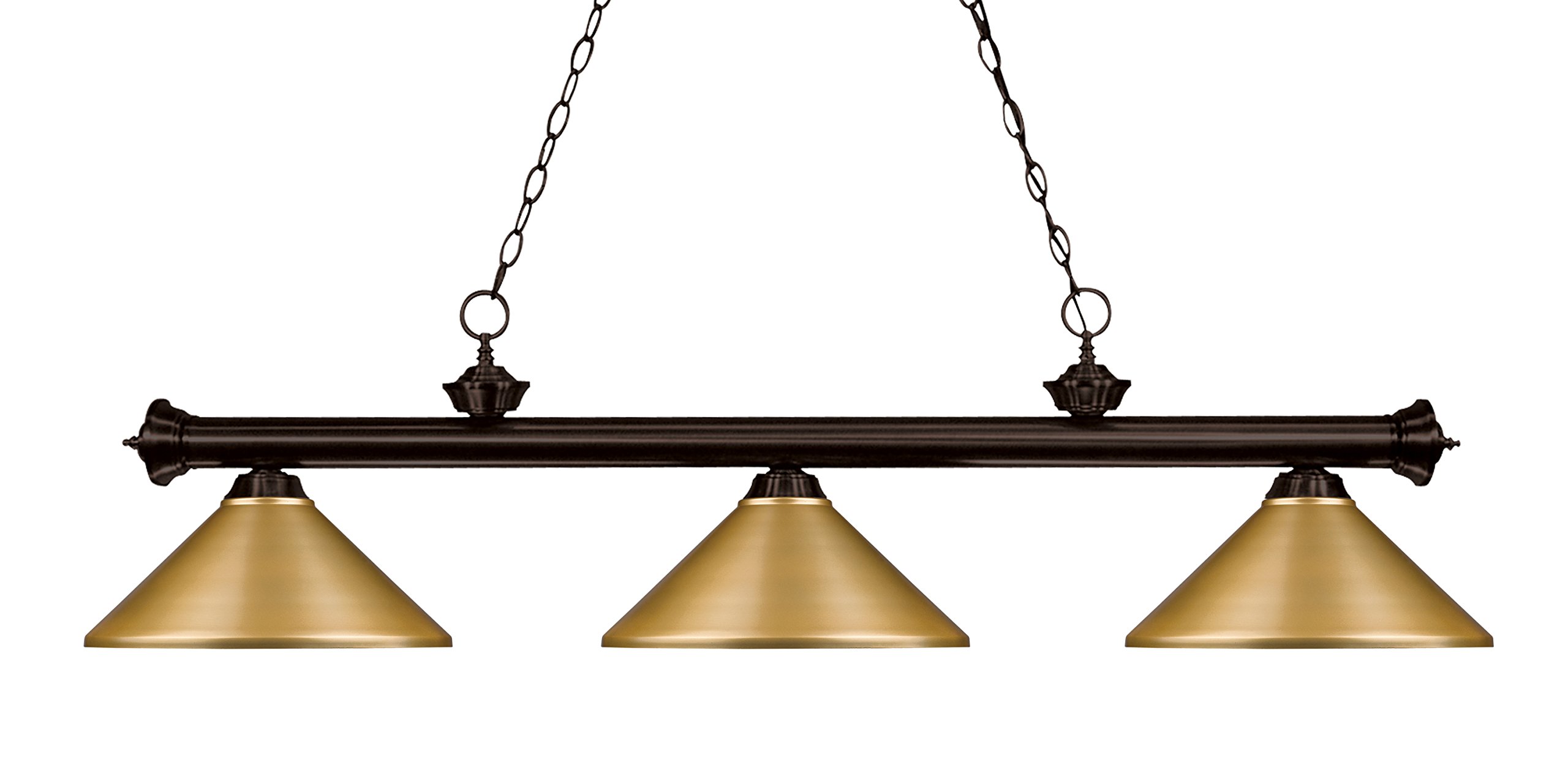 zLite 3-Light Billiard Pool Table Pendant Light Fixture - Classic Style for Game Room, Basement, or Man Cave Lighting