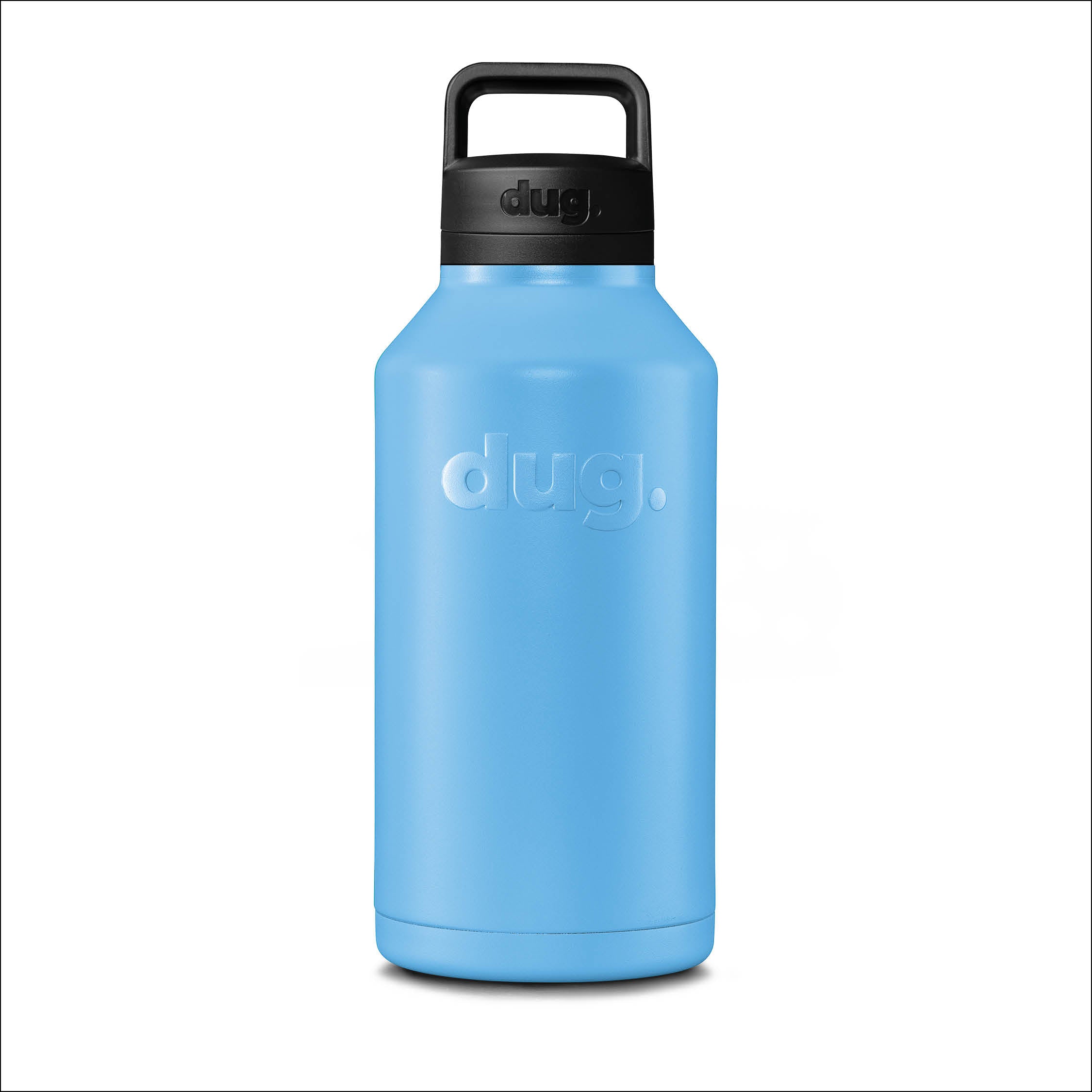2L Large Water Bottle with Handle - BPA Free, Leak Proof, Durable & Portable - Ideal for Gym, Hiking, Travel & Outdoor Activities (Blue)