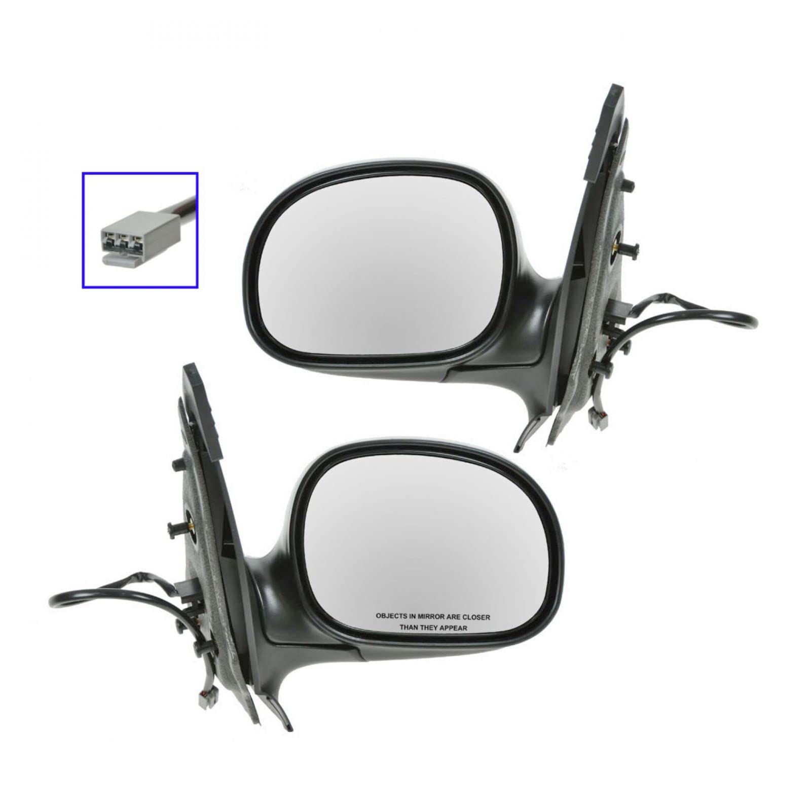 1997 Ford Expedition Chrome Power Side View Mirrors - Left & Right Pair Set of 2 | Durable Replacement for Enhanced Visibility & Safety | Perfect for Off-Roading, Towing & Daily Driving