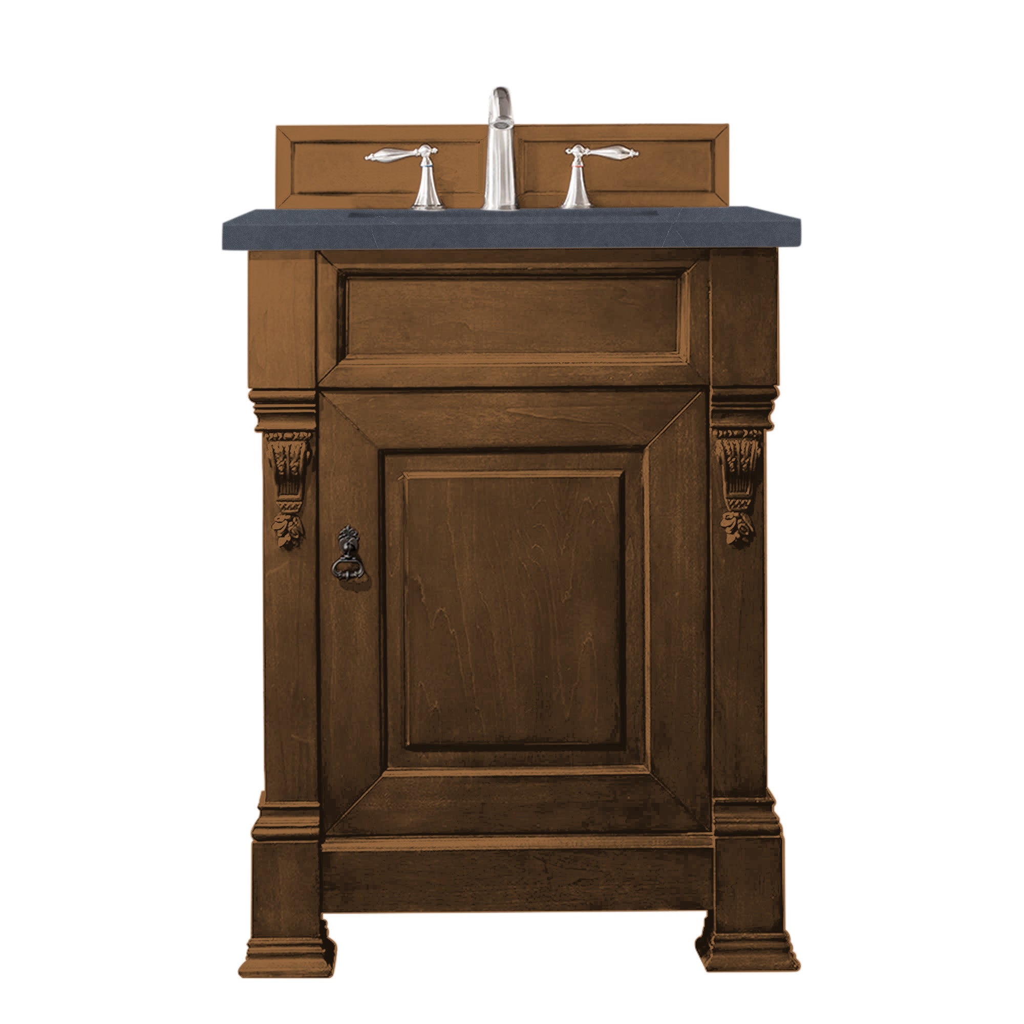 Brookfield 26 Inch Single Bathroom Vanity Set with Country Oak Finish & 3CM Charcoal Soapstone Quartz Countertop - Perfect for Modern Farmhouse, Rustic, or Traditional Bathroom Decor