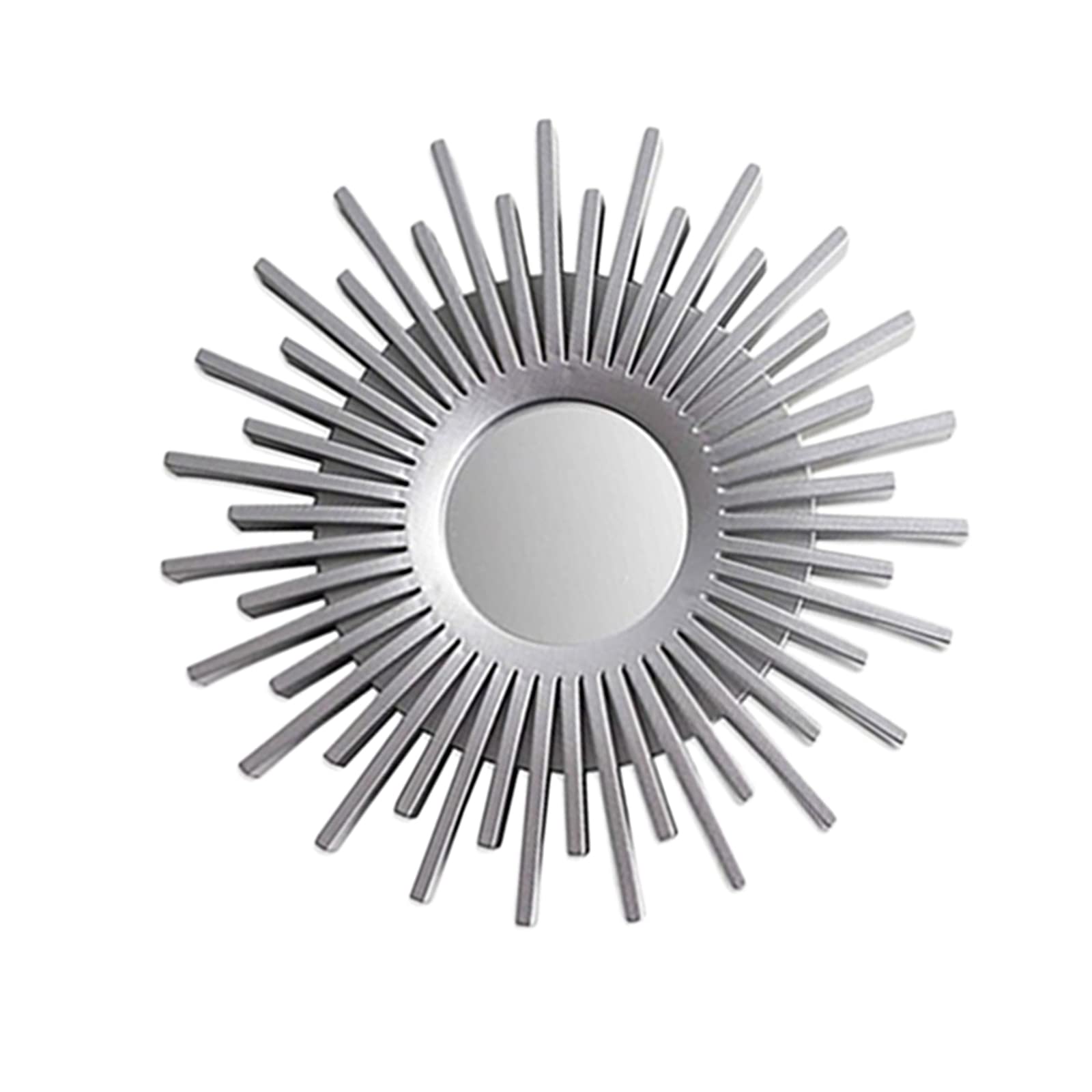 FAKEME European Style Ornate Round Hanging Mirror - Sun Shaped Silver Wall Decor for Bathroom, Bedroom & Entryway | Vanity Makeup Mirror & Home Accent Art