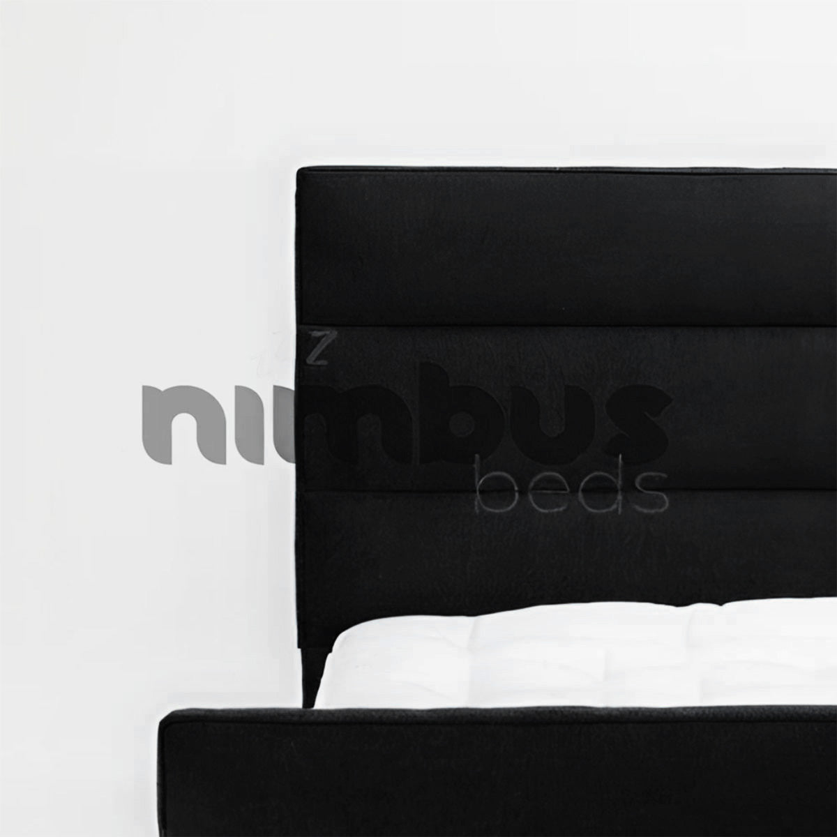 Horizontal Panel Bed Frame - Sturdy Wooden Bed Base with Slats for Mattress Support | Perfect for Modern Bedrooms, Guest Rooms & Dormitories