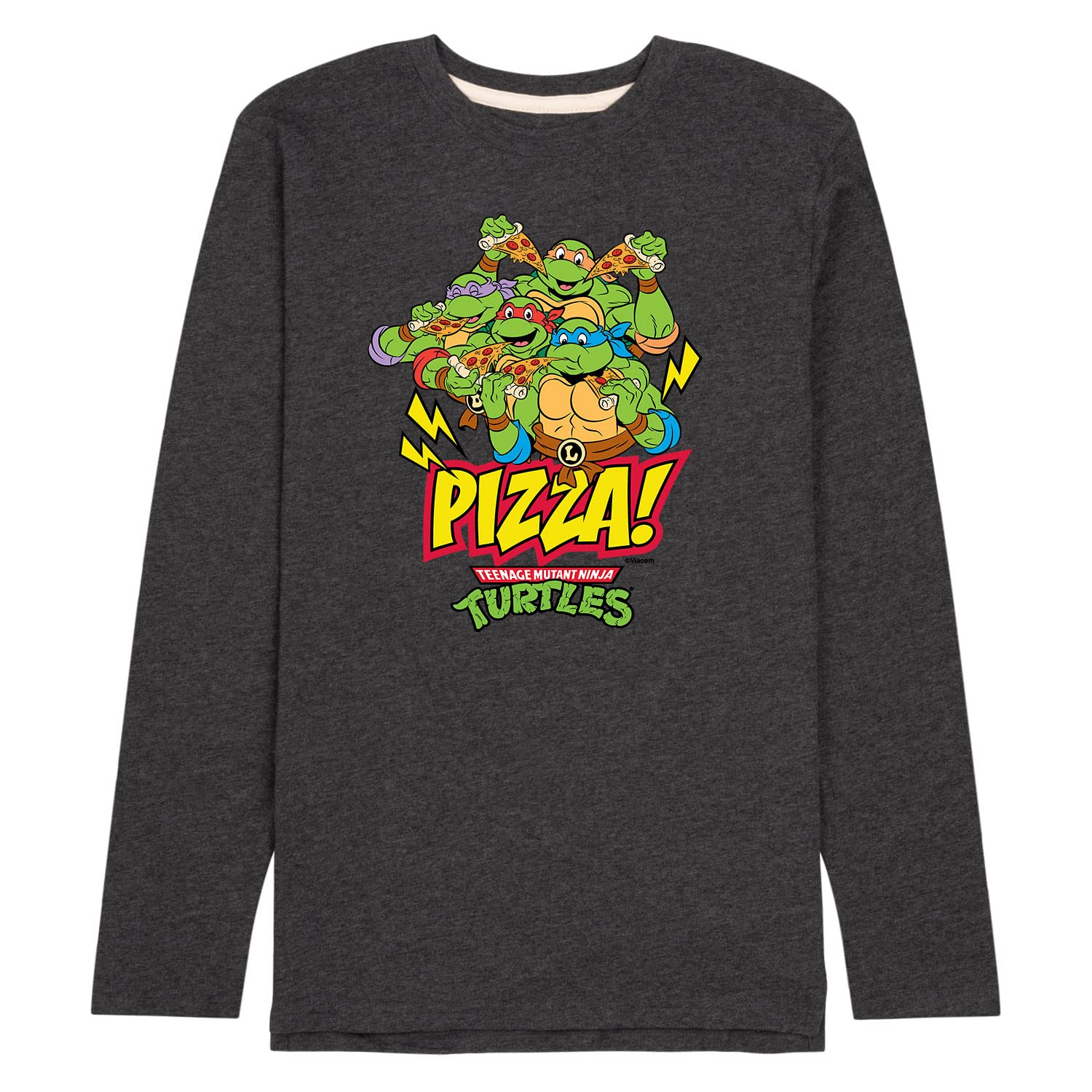 Teenage Mutant Ninja Turtles Pizza Graphic T-Shirt for Men - Long Sleeve TMNT Shirt - Perfect for Cosplay, Comic Con & Casual Wear