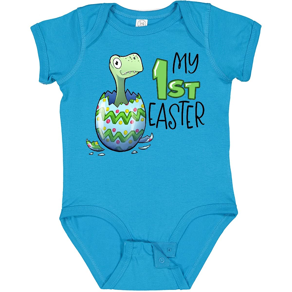 Inktastic My 1st Easter Dinosaur Hatching Easter Egg Baby Bodysuit - Cute Easter Outfit for Newborns & Infants - Perfect for Easter Photos, Egg Hunts & Family Celebrations