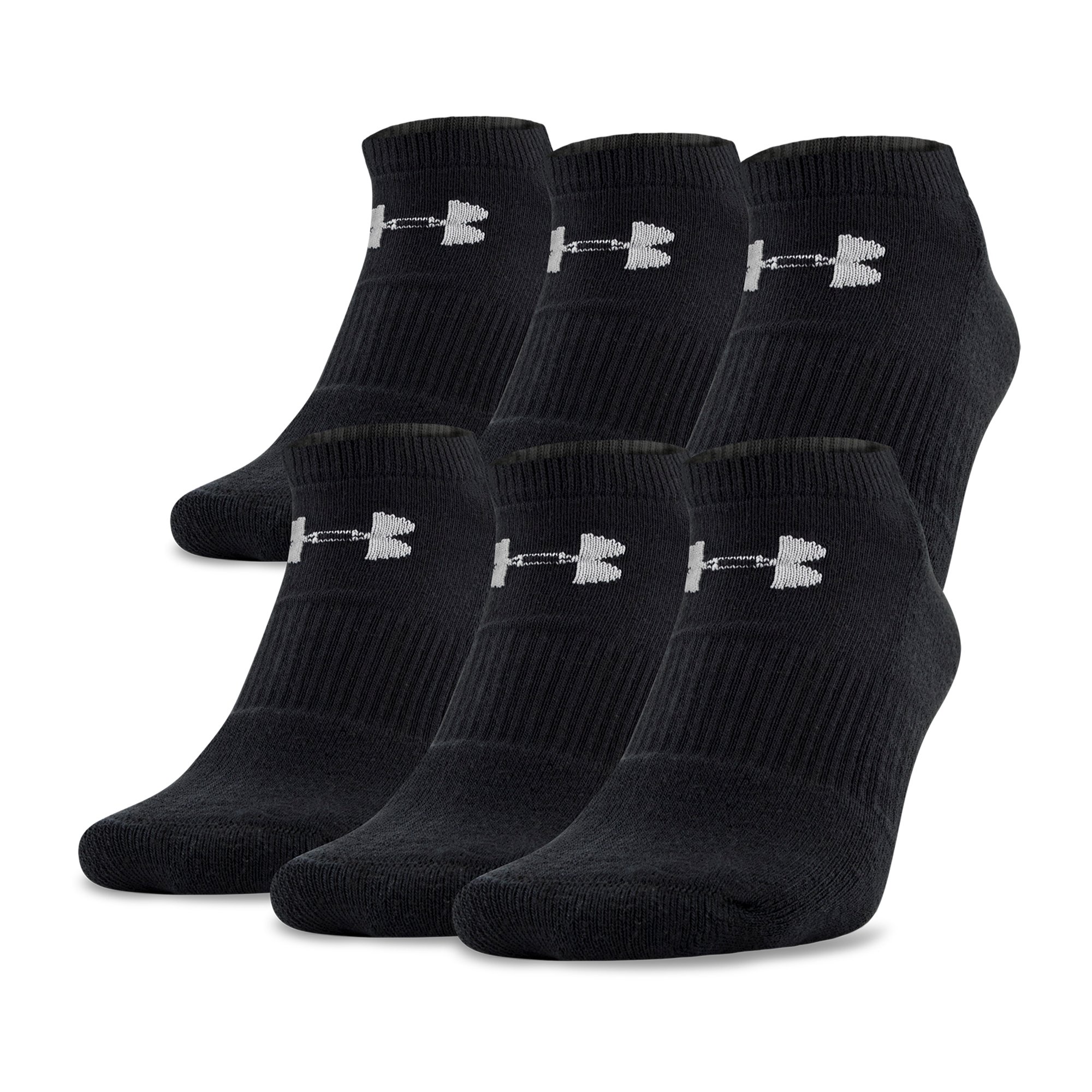 Under Armour Men's Charged Cotton No-Show Socks 6-Pack - Breathable Athletic Socks for Running, Gym & Everyday Comfort