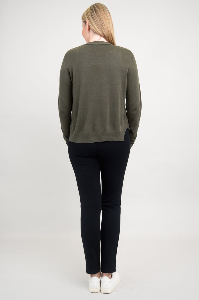 Jessica Women's Bamboo Cotton Sweater - Soft & Comfortable Khaki Pullover for Casual Wear & Layering