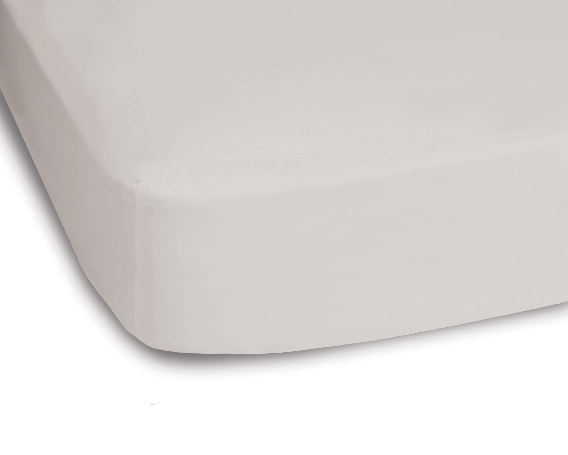 Premium Giza Egyptian Cotton Fitted Sheet - 500 TC Sateen for Deep Mattress | Full Size, Light Gray