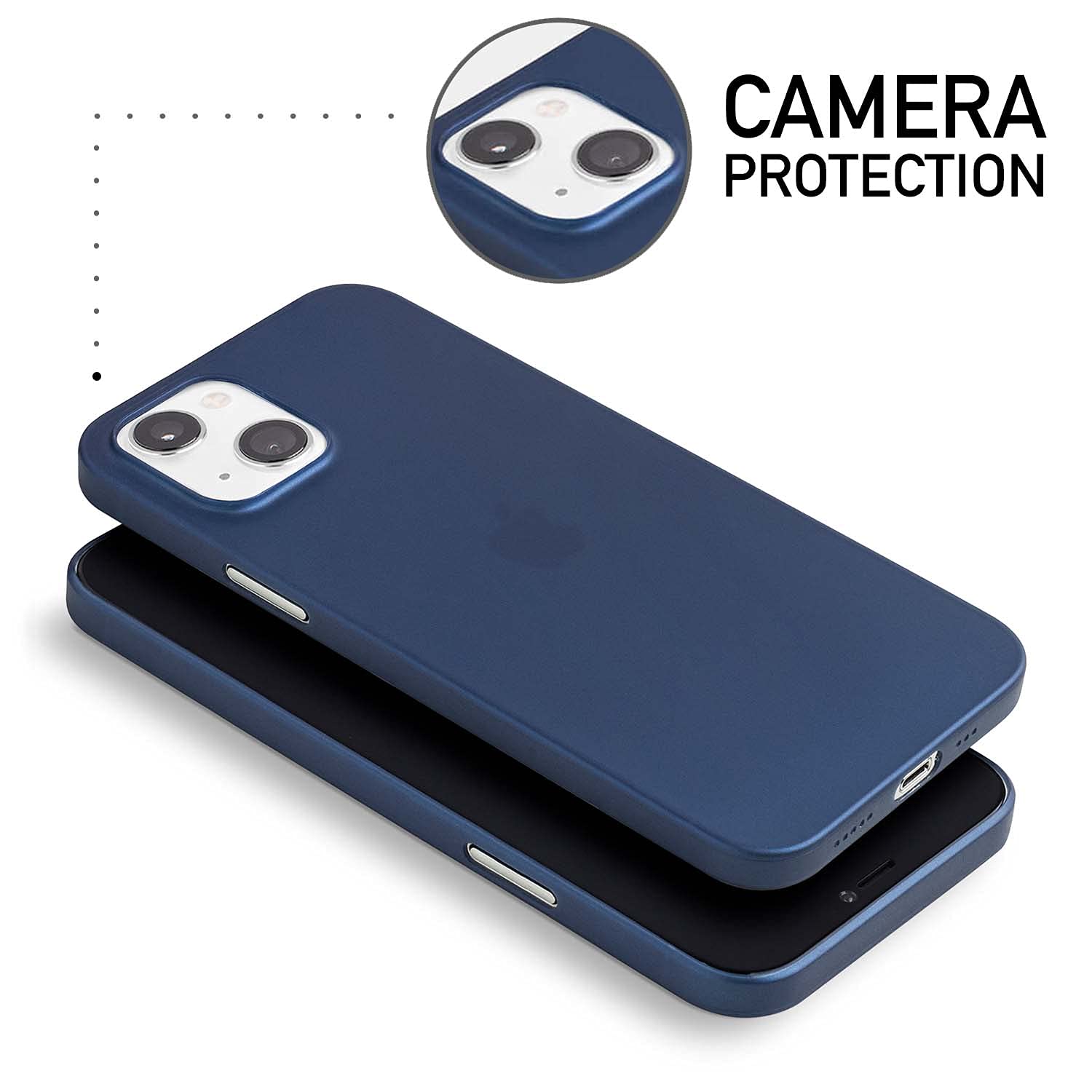 Ultra Thin iPhone 13 Case - Thinnest Minimalist Protective Cover for Apple iPhone 13 (2021) | Navy Blue Slim Design | Perfect for Everyday Use, Office & Travel Protection