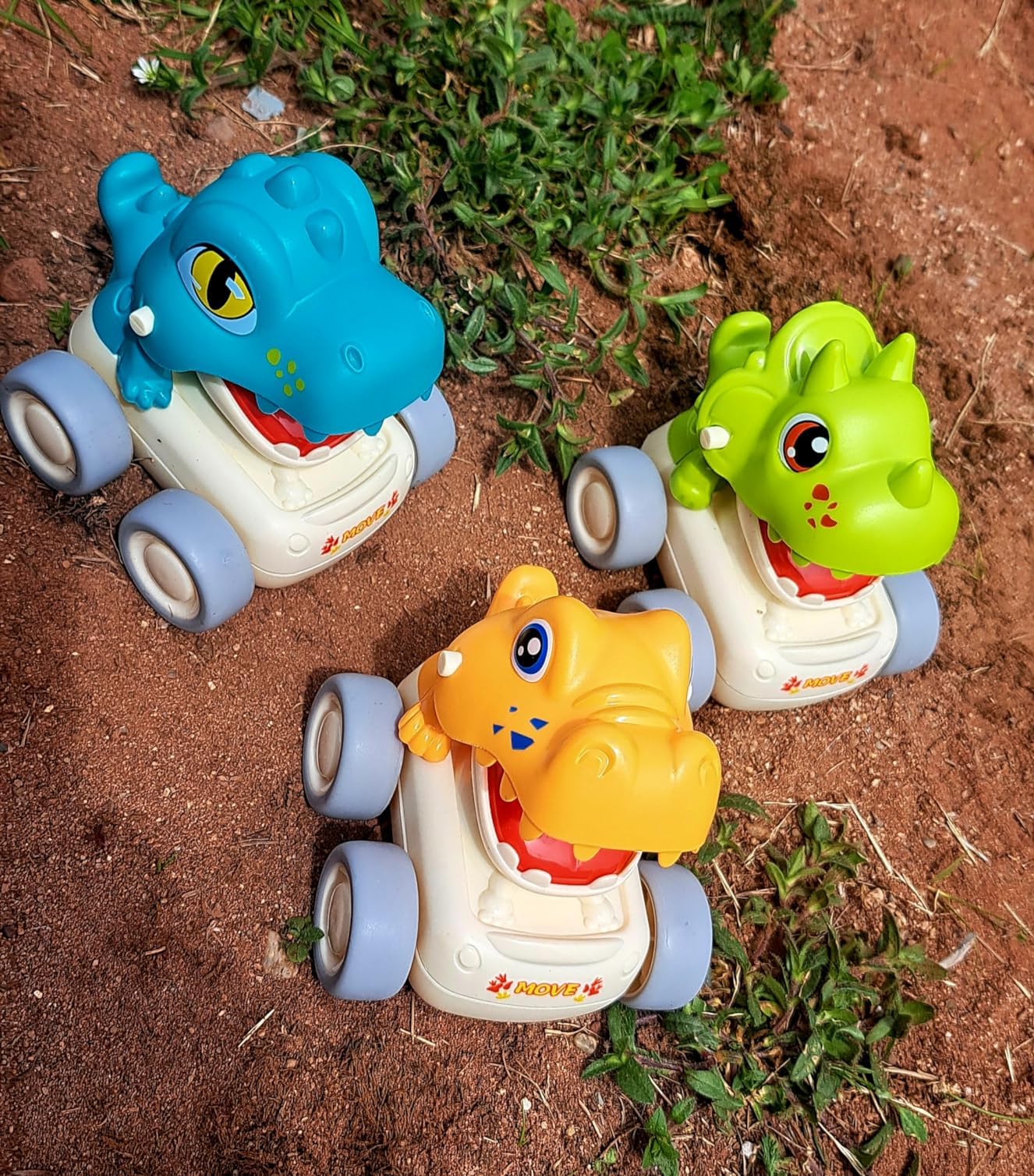 MOONTOY Baby Dinosaur Push and Go Car Toys for 1-3 Year Old Boys & Girls - Toddler Learning Toys for Ages 1-2 - First Birthday Gifts & Easter Basket Stuffers - Perfect for Playtime, Early Learning & Sensory Development