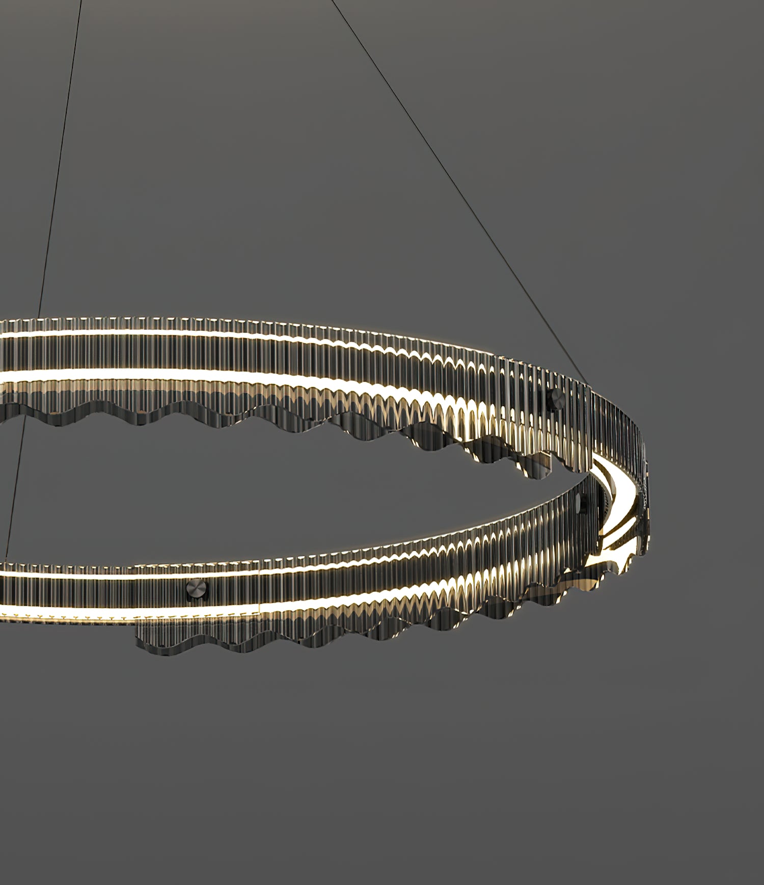 Elegant Striped Glass Chandelier - Modern Luxury Lighting Fixture for Dining Room, Bedroom, or Living Room Decor