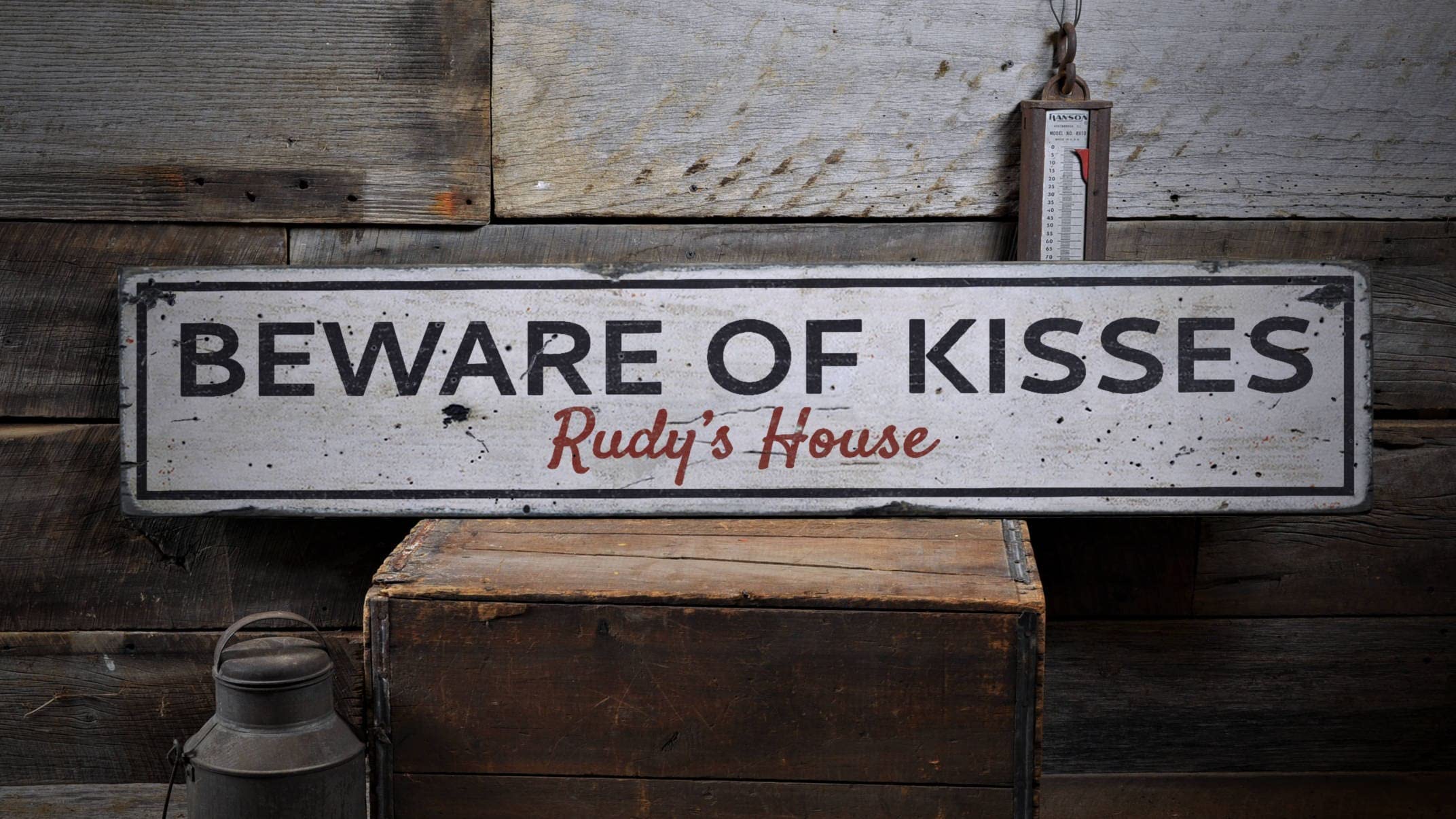 Vintage Wooden Pet Beware Sign - Handmade Pet Lover Gift for Home Decor