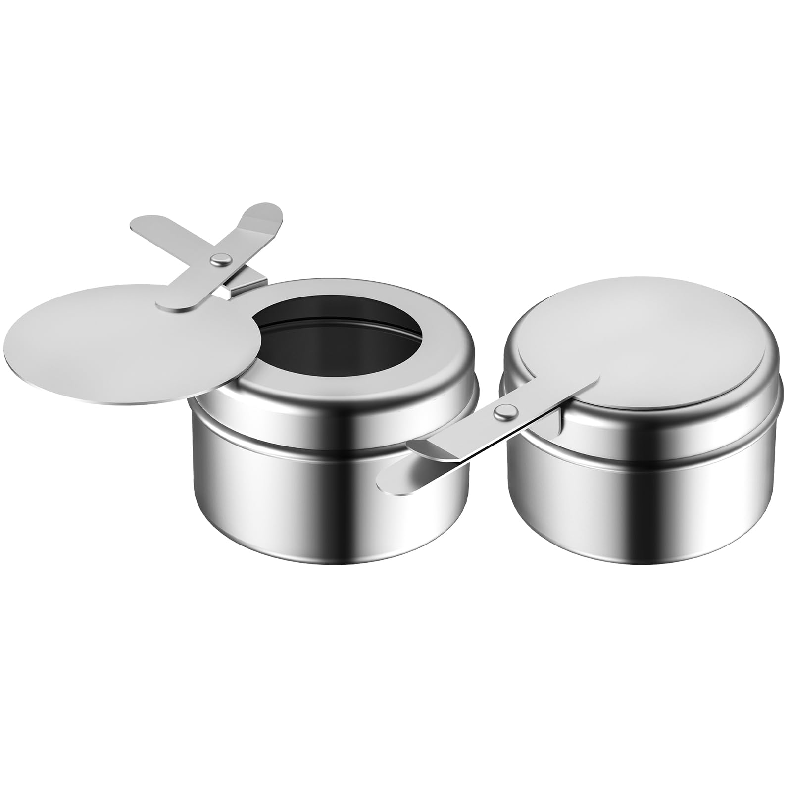 Fasmov 8 Pack Stainless Steel Chafing Fuel Holders with Safety Cover - Canned Heat Containers for Buffet, Catering, BBQ & Outdoor Events - Perfect for Chafing Dishes, Food Warmers & Party Serving