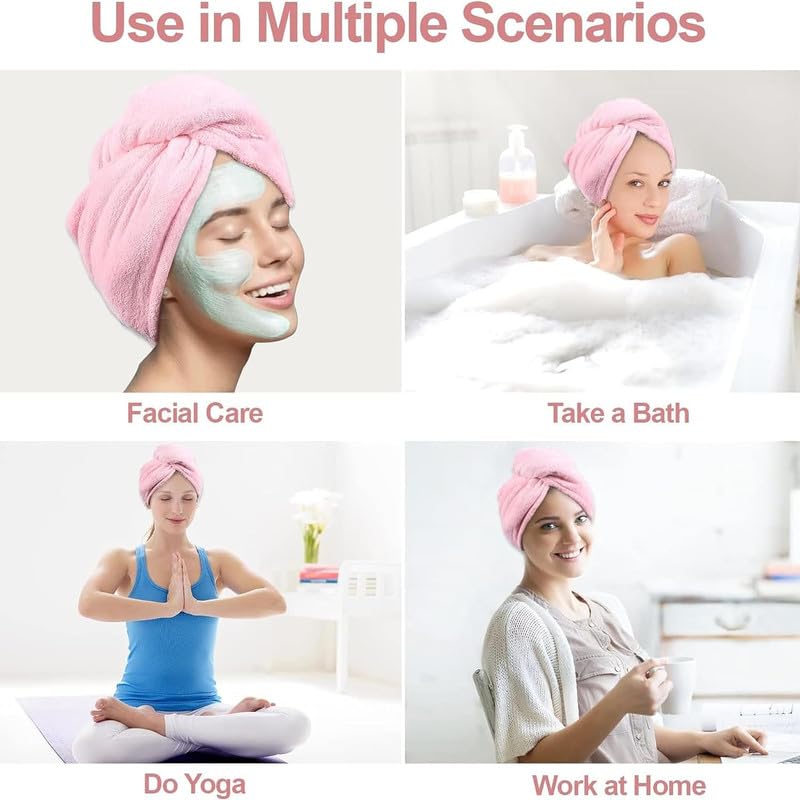 ARISTELLA Super Absorbent Microfiber Hair Towel Wrap - 500 GSM Quick Dry Hair Turban for Women & Men - Perfect for Salon, Spa, Home & Travel Use
