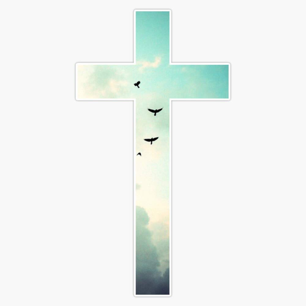 5 Inch Christian Cross Vinyl Waterproof Sticker - Durable Decal for Car, Laptop, Wall, Window & Bumper - Religious Car Accessories & Home Decor for Faithful Christians