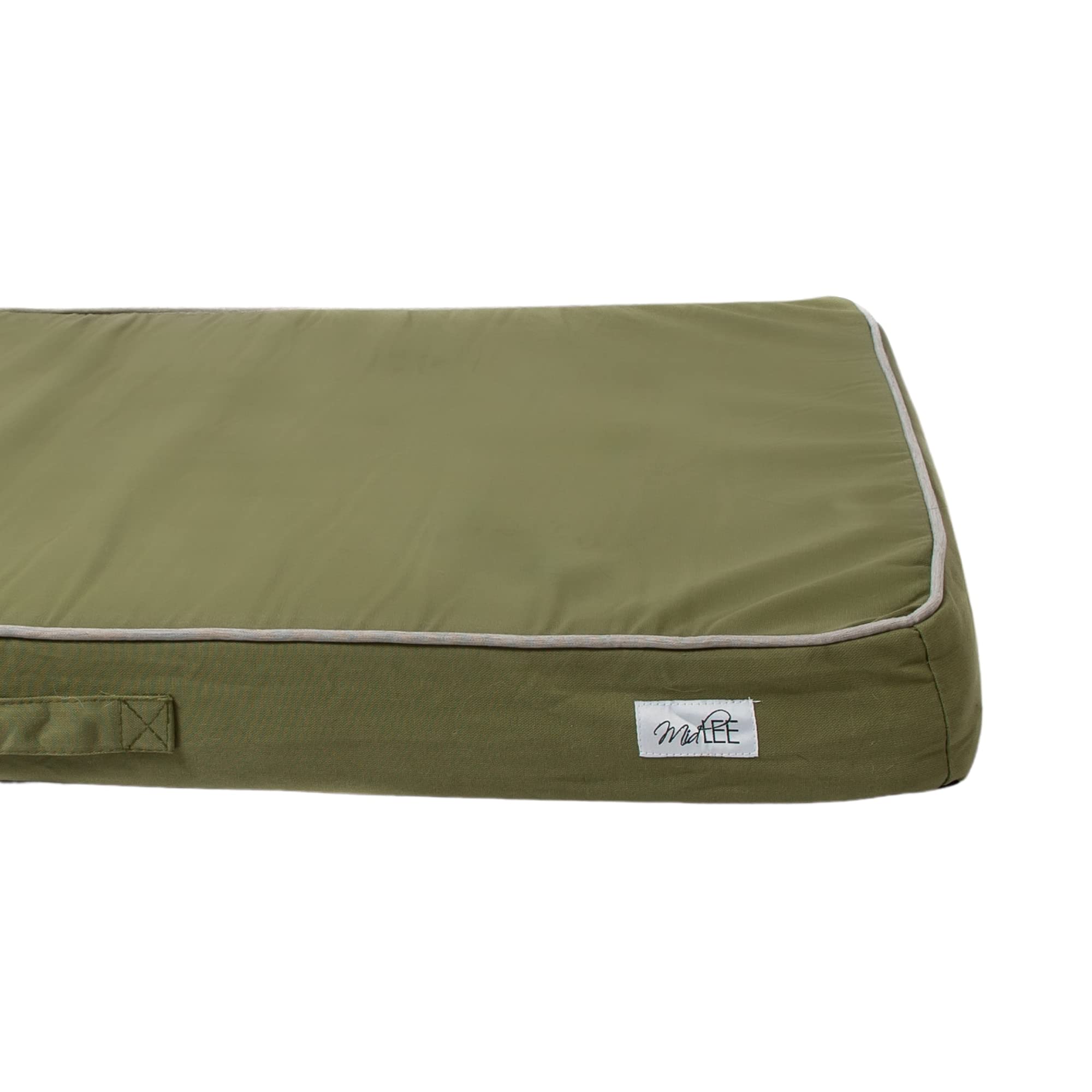 Midlee Outdoor Dog Bed for Small Dogs - Green Waterproof Foam Pad with Removable & Washable Cover - Perfect for Patio, Camping, and Backyard Use
