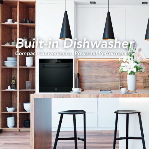 EF EFDW 6081 BSM 60CM Built-in Dishwasher - Energy Efficient, Ultra Quiet, 14 Place Settings - Perfect for Small Kitchens & Apartments