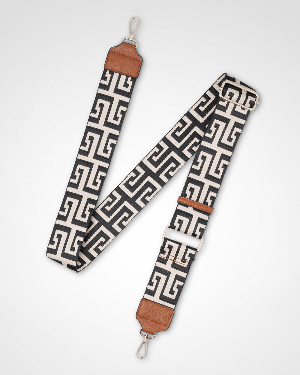 Charlotte Double Zip Crossbody Bag with Adjustable Graphic Strap - Stylish Hands-Free Purse for Women, Perfect for Travel, Shopping & Everyday Use