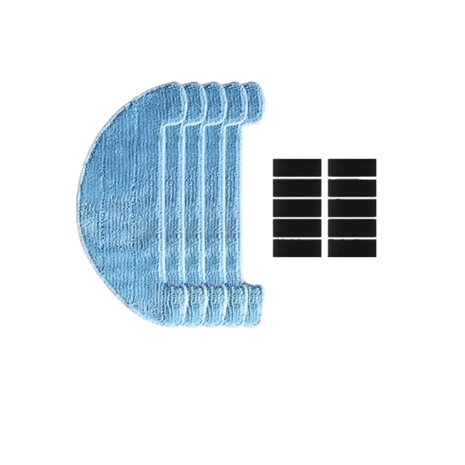 Compatible with A9S Robotic Vacuum Cleaner - Replacement Water Tank & Mop Cloth Set (5 Mop Pads + 10 Adhesive Strips) - Essential Spare Parts for Efficient Robot Vacuum Cleaning - Perfect for Hardwood Floors and Pet Hair Removal