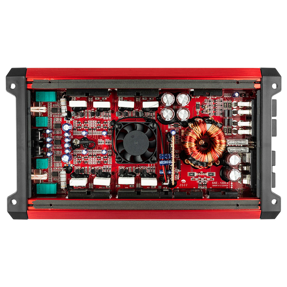 SXE Class A/B 4 Channel Car Amplifier 1200W - 4 x 60W RMS @4 Ohm - High Power Full Range Audio System for Cars, Trucks & SUVs - Perfect for Bass Boost and Clear Sound Enhancement