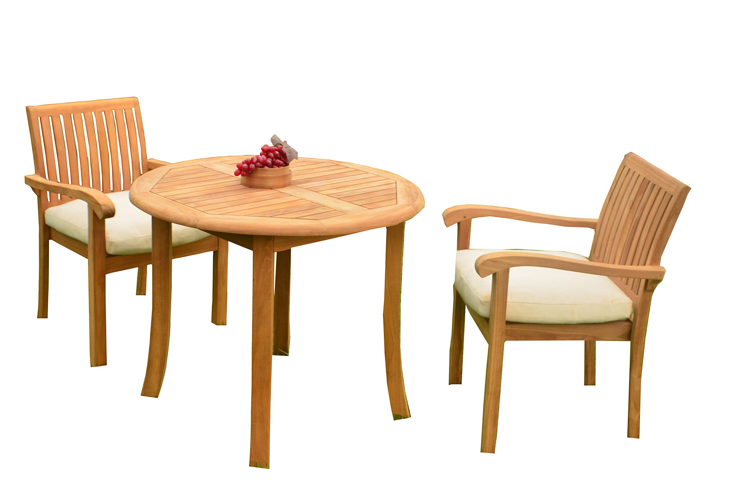 Premium 3-Piece Outdoor Patio Teak Dining Set - 36