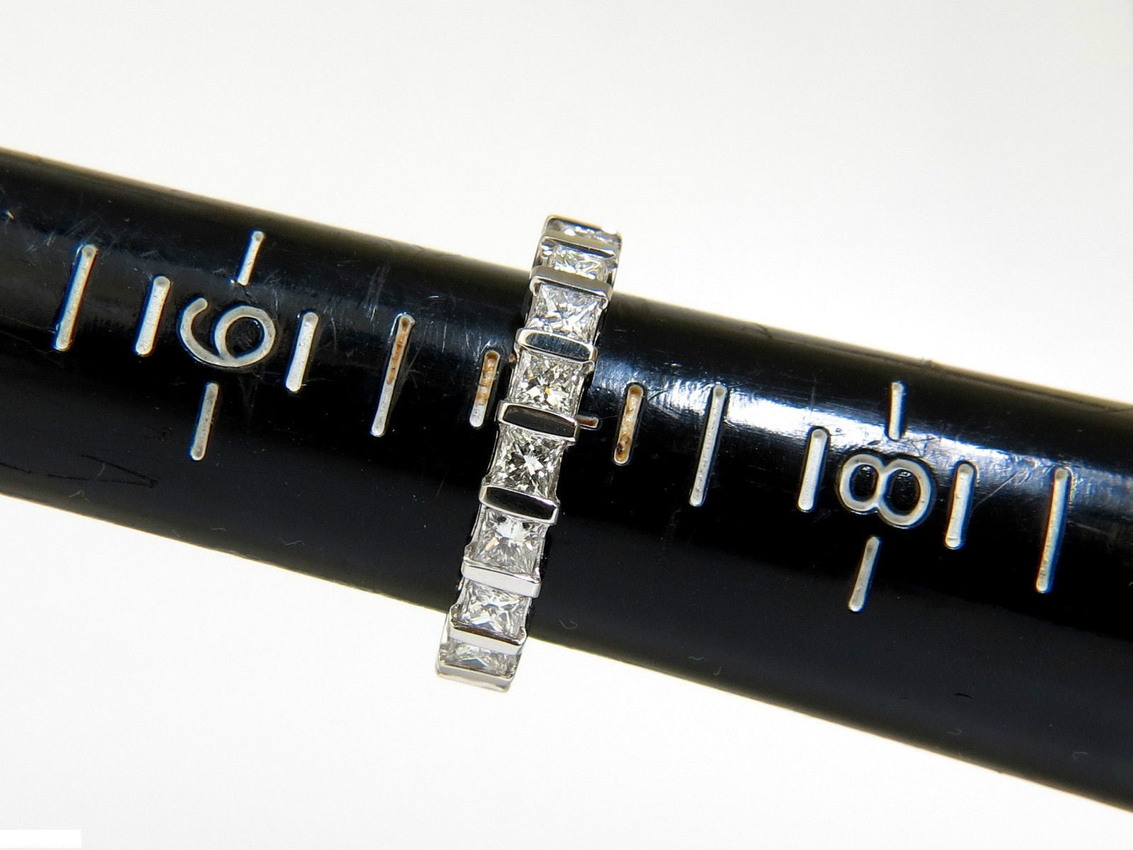 2.85CT Princess Cut Diamond Eternity Ring in 14KT Gold, H/VS Quality, Size 7.25, Channel Setting - Perfect for Anniversaries, Engagements & Special Occasions