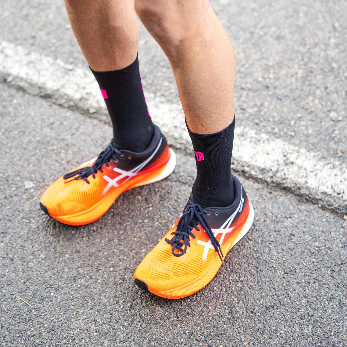 Breathable Black Running Socks for Men & Women - Moisture-Wicking Athletic Socks for Jogging, Gym Workouts & Marathon Training - Sporcks Keep Going Performance Socks