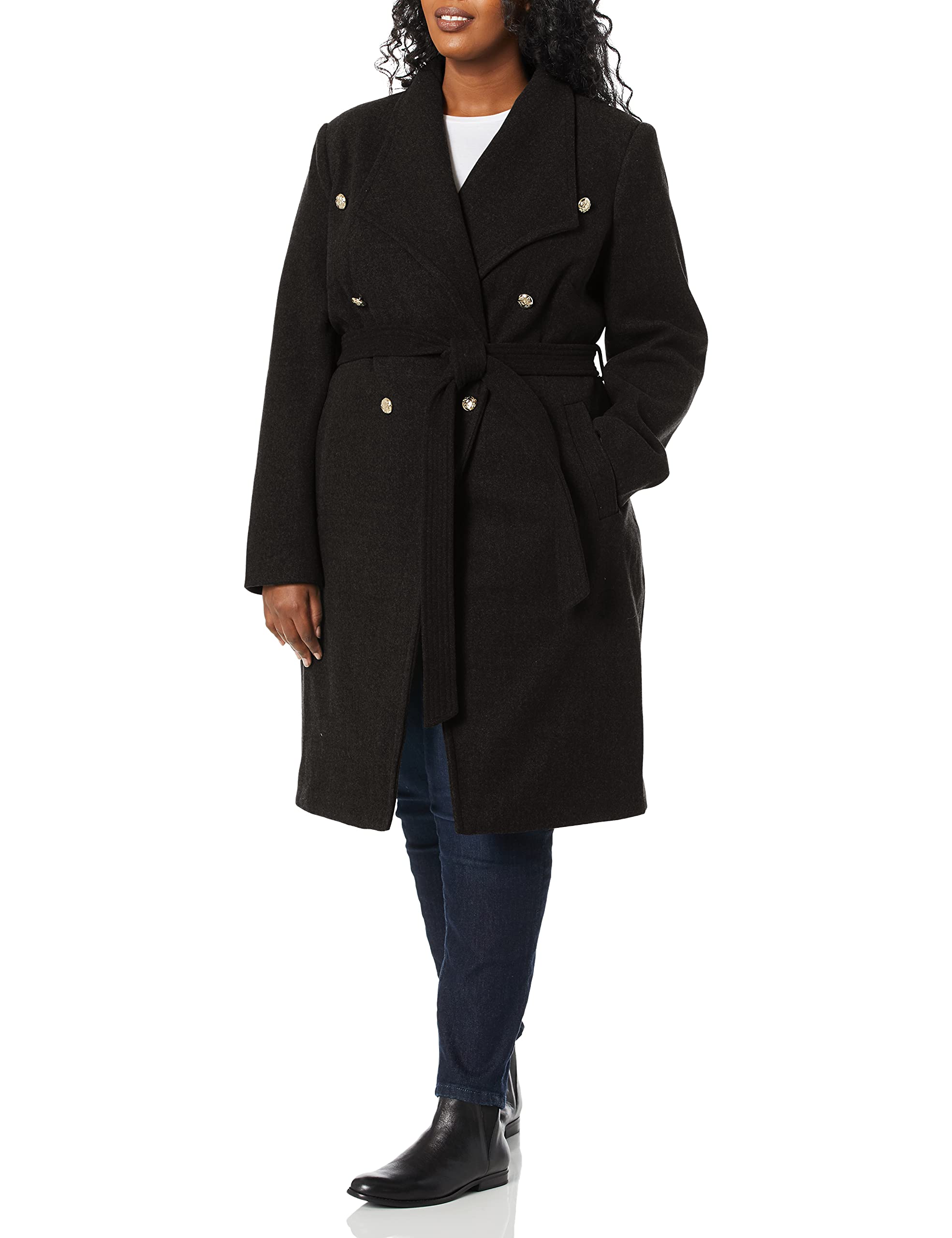 City Chic Women's Plus Size Button Detailed Coat - Stylish Outerwear for Work, Date Night & Special Occasions