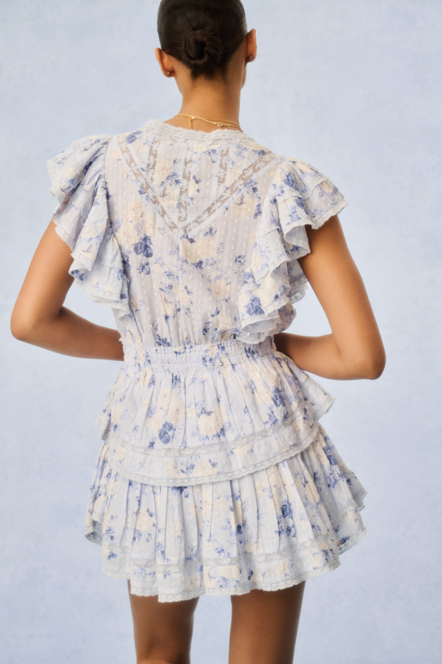 Gwen Floral Print Cotton Mini Dress - Women's Summer Casual Short Sleeve Party Dress for Beach, Vacation & Date Night