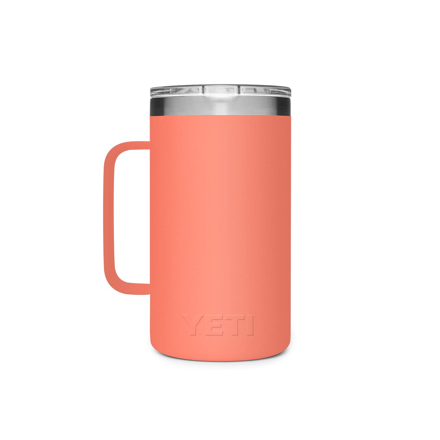 YETI Rambler 24 oz Stainless Steel Vacuum Insulated Travel Mug with MagSlider Lid - Coral - Keeps Drinks Hot or Cold for Hours - Perfect for Coffee, Tea, Camping, Office & Outdoor Adventures
