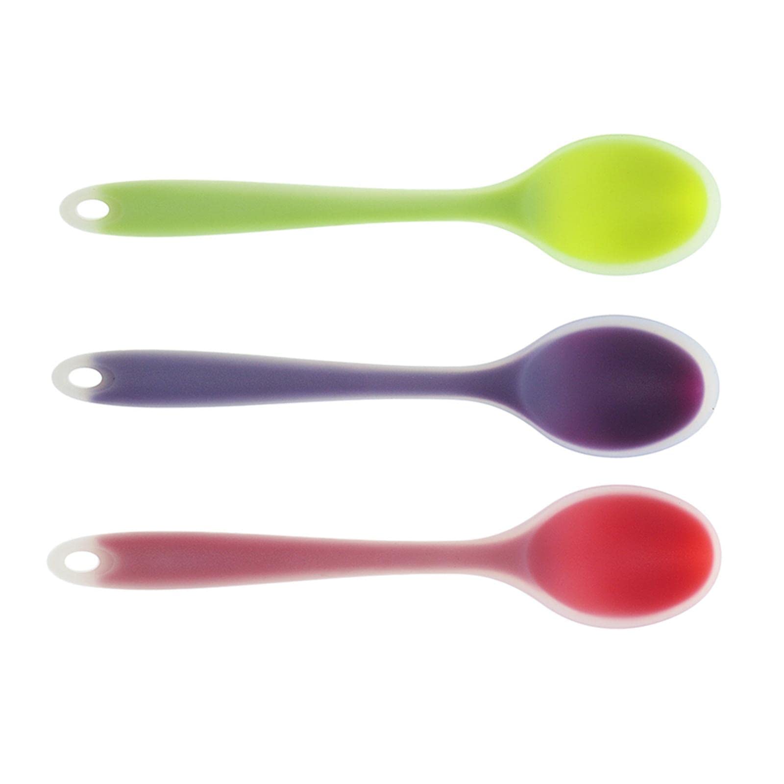 3-Piece Semi-Transparent Silicone Spoon Set - Soup, Coffee & Tea Measuring Spoons for Kitchen, Baking & Coffee Bar Use