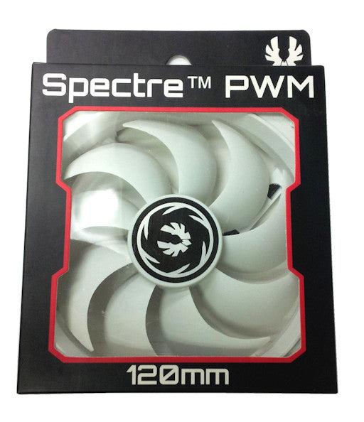 BitFenix Spectre PWM All White 120mm Case Fan - High Airflow Quiet Cooling for PC Gaming, Workstation & Home Office - BFF SCF P12025WW RP