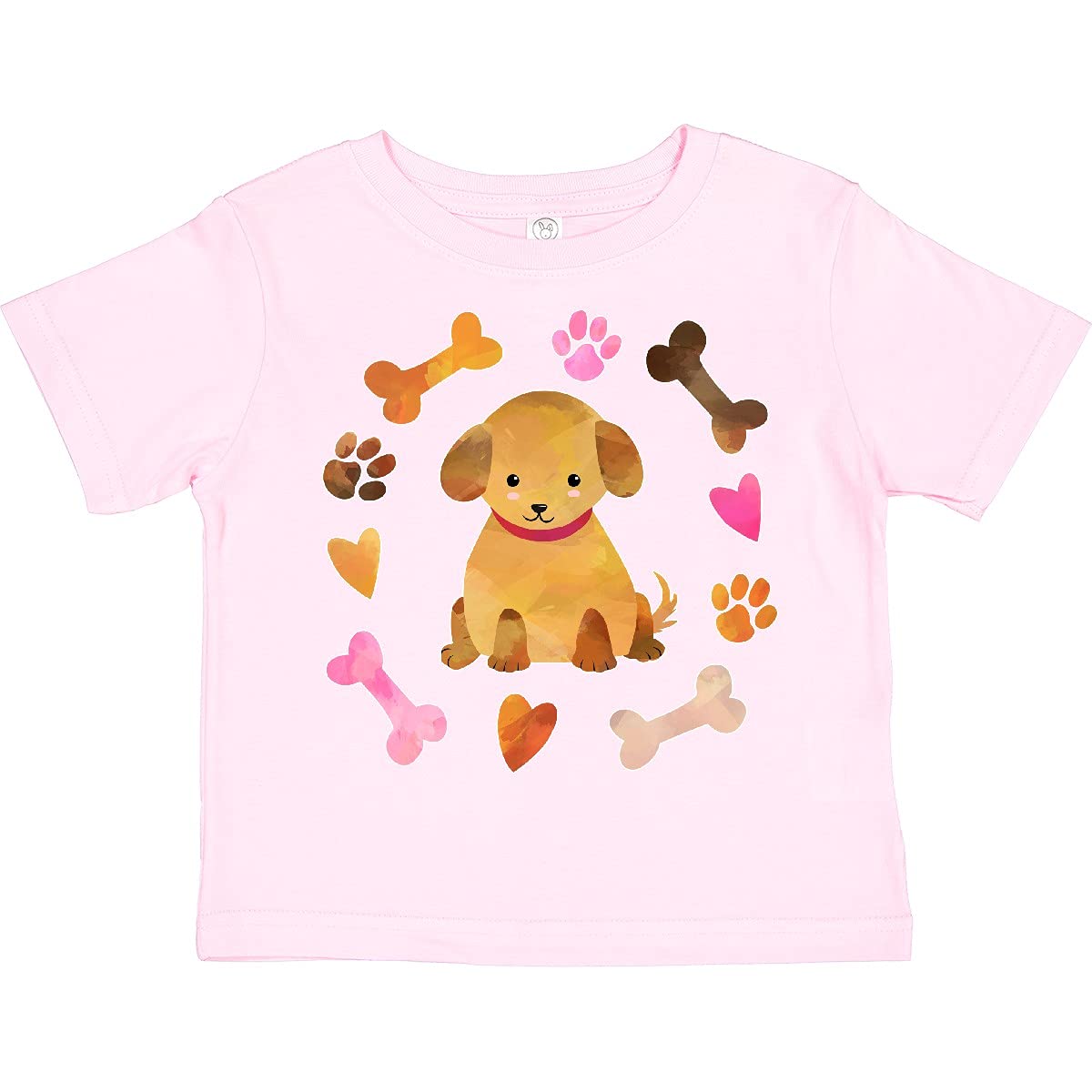 Inktastic Cute Puppy Valentine with Hearts and Bones Toddler T-Shirt - Adorable Dog Lover Outfit for Kids, Valentine's Day Gift, Casual Playdate Wear
