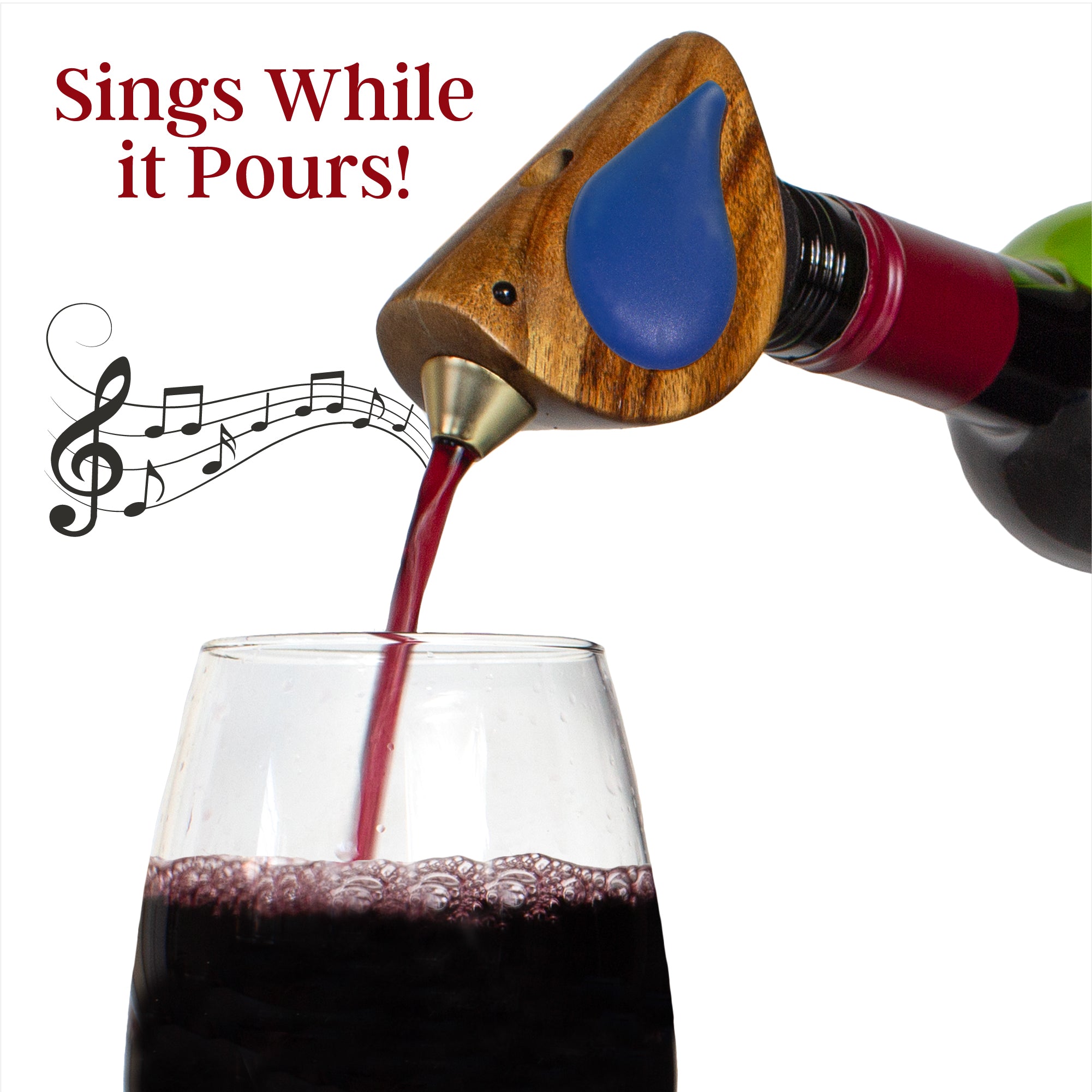 Songbird Specialties® Blue Bottle Pourer - Premium Liquor & Wine Dispenser for Home Bar, Kitchen, and Party Use