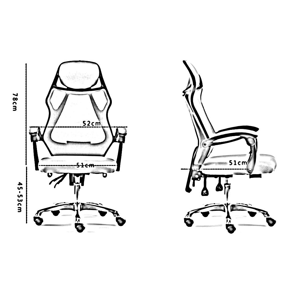 Premium High-Back Ergonomic Office Chair - Adjustable Height & Reclining Racing Style Computer Chair for Home Office, Gaming & Study - White Frame with Orange Upholstery - Ideal for Long Work Sessions & Esports Gaming