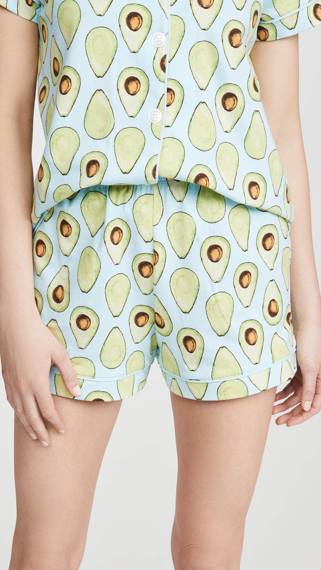 BedHead Pajamas Women's Avocuddle Shorty PJ Set - Soft Green Printed Lounge Pajamas for Women Size L | Cozy Sleepwear for Relaxing at Home & Sleepovers