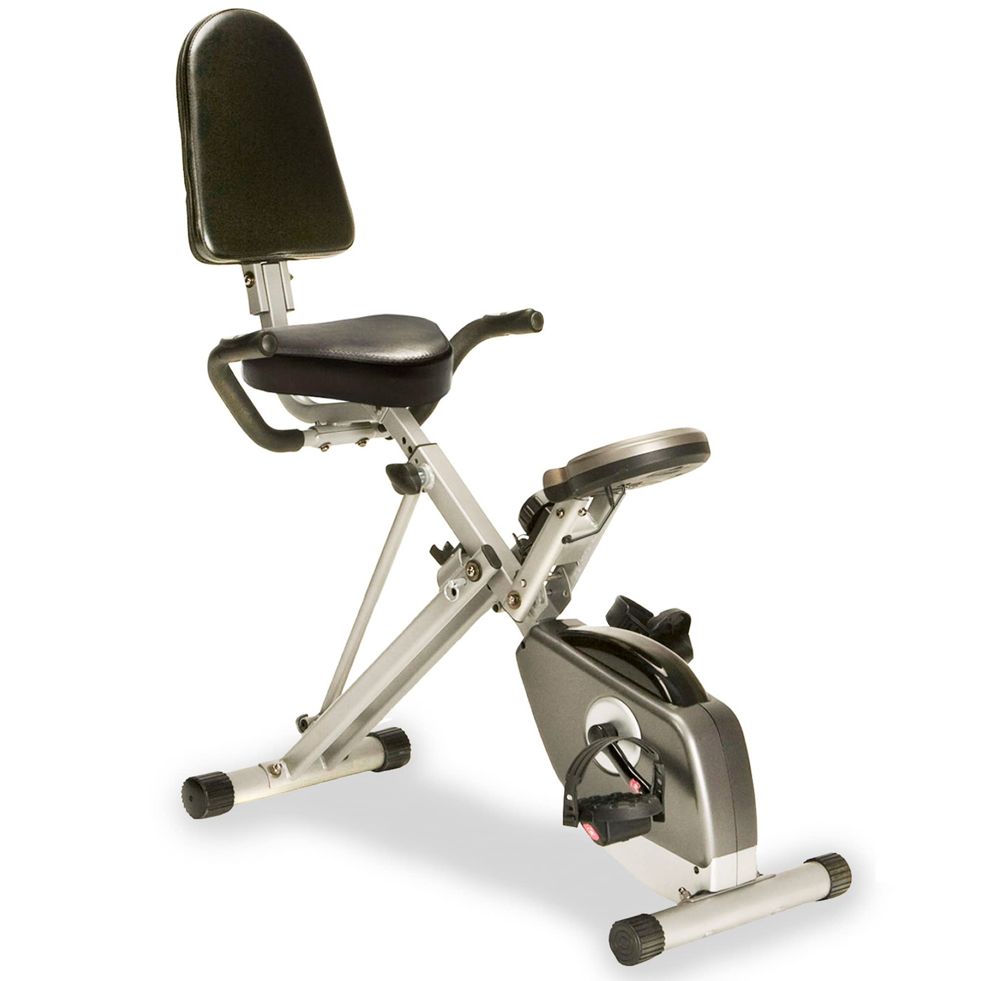 Exerpeutic 400XL Folding Recumbent Exercise Bike with Pulse Monitor - Quiet Magnetic Resistance for Home & Office Workout, Compact Space Saving Design