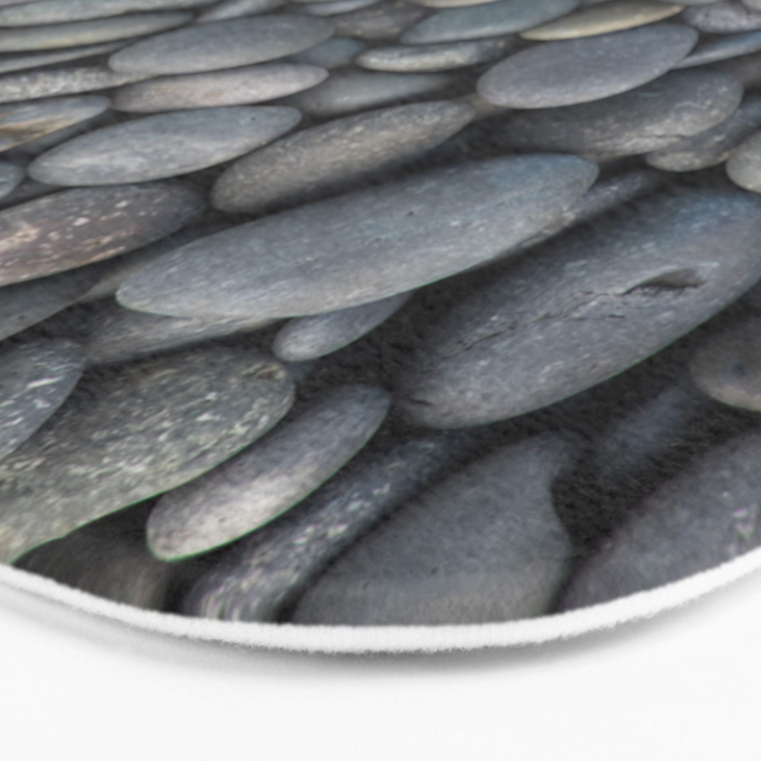 Premium Gray Pebble Bath Mat - Non-Slip Microfiber Bathroom Rug (21