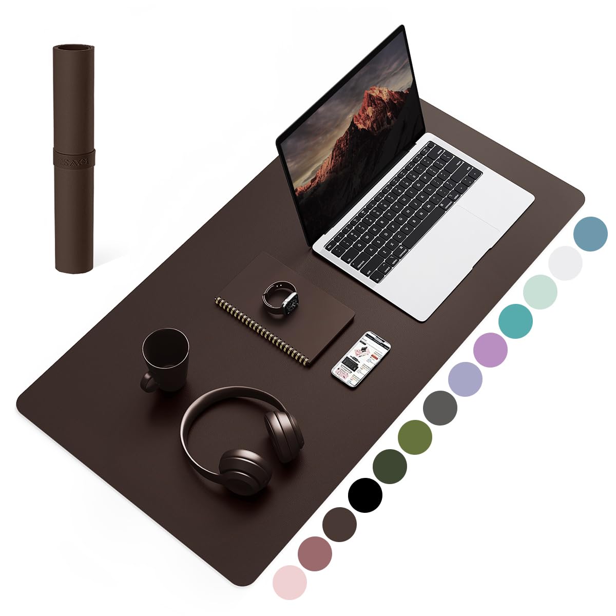 Premium Non-Slip Leather Desk Mat - Large 31.5