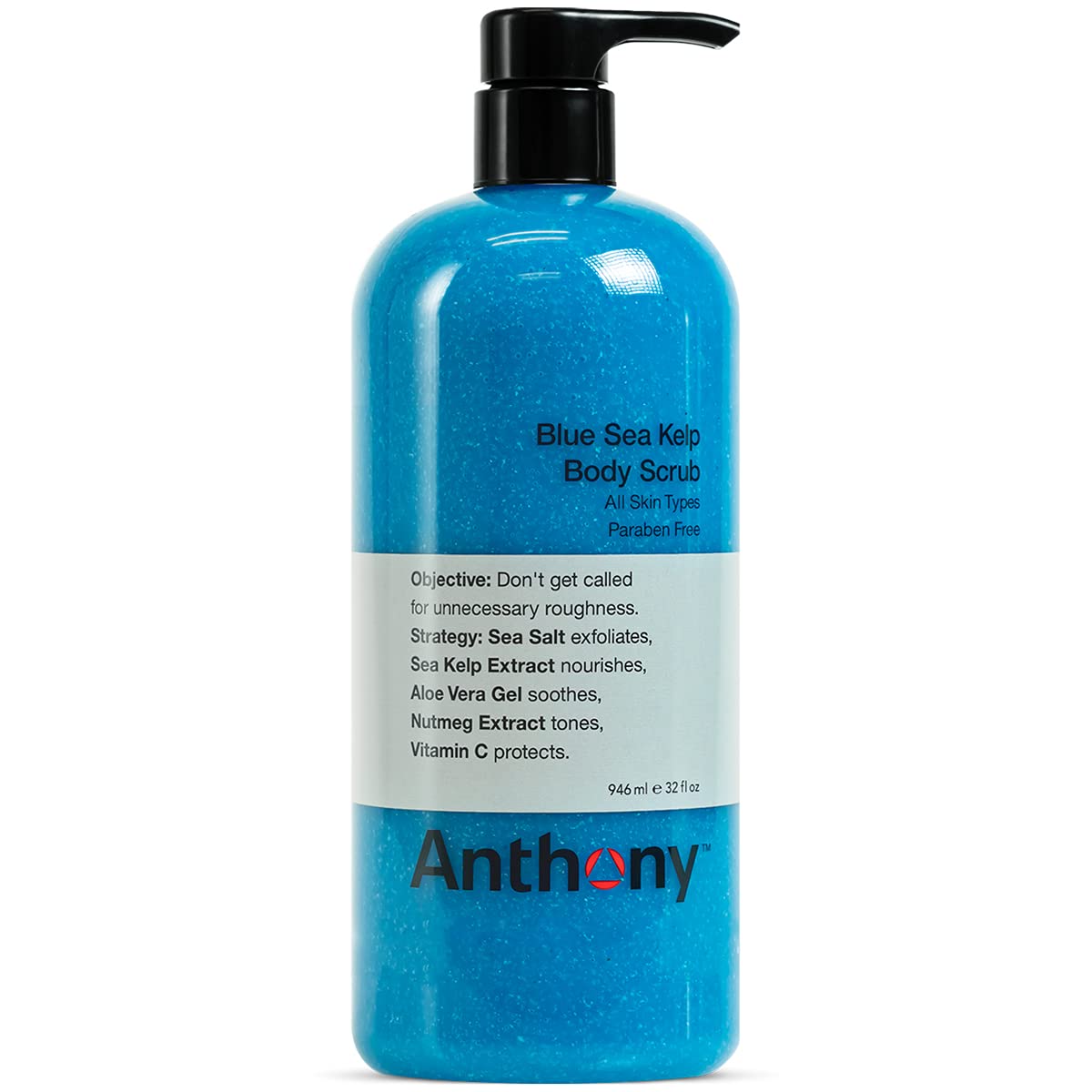 Anthony Exfoliating Body Scrub with Sea Salt, Vitamin C & Aloe Vera - Deep Cleansing, Skin Smoothing & Hydrating Body Wash for Dry, Rough Skin - 32 Fl Oz - Perfect for Post-Workout, Spa Day & At-Home Self Care Routine