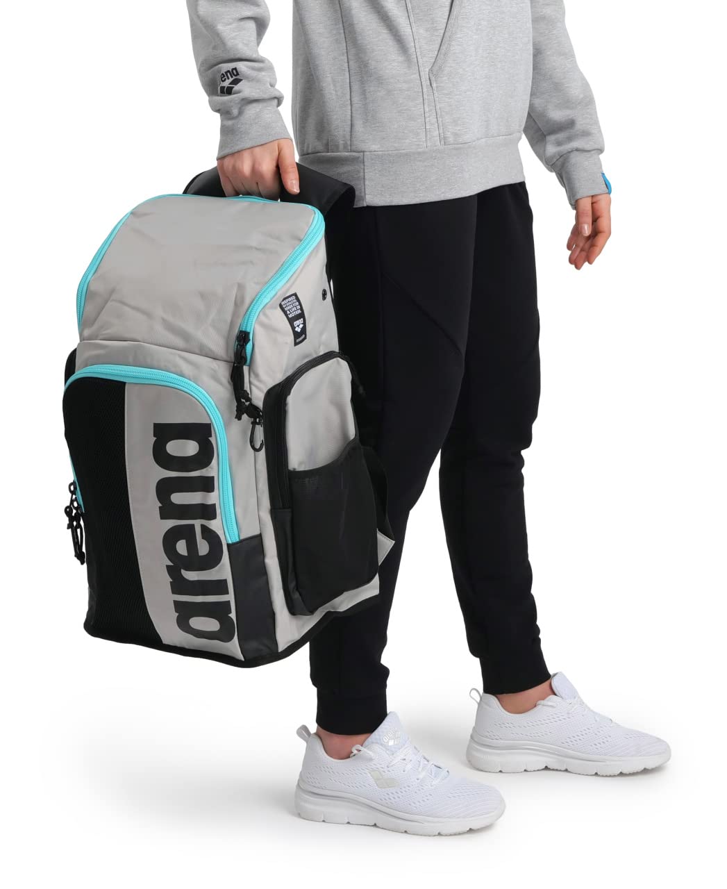**Arena Spiky III Team Backpack 45L - Waterproof Swimming & Gym Backpack for Men & Women - Durable Sports Training Gear Bag (Ice/Blue Sky) - Perfect for Pool, Gym & Travel**