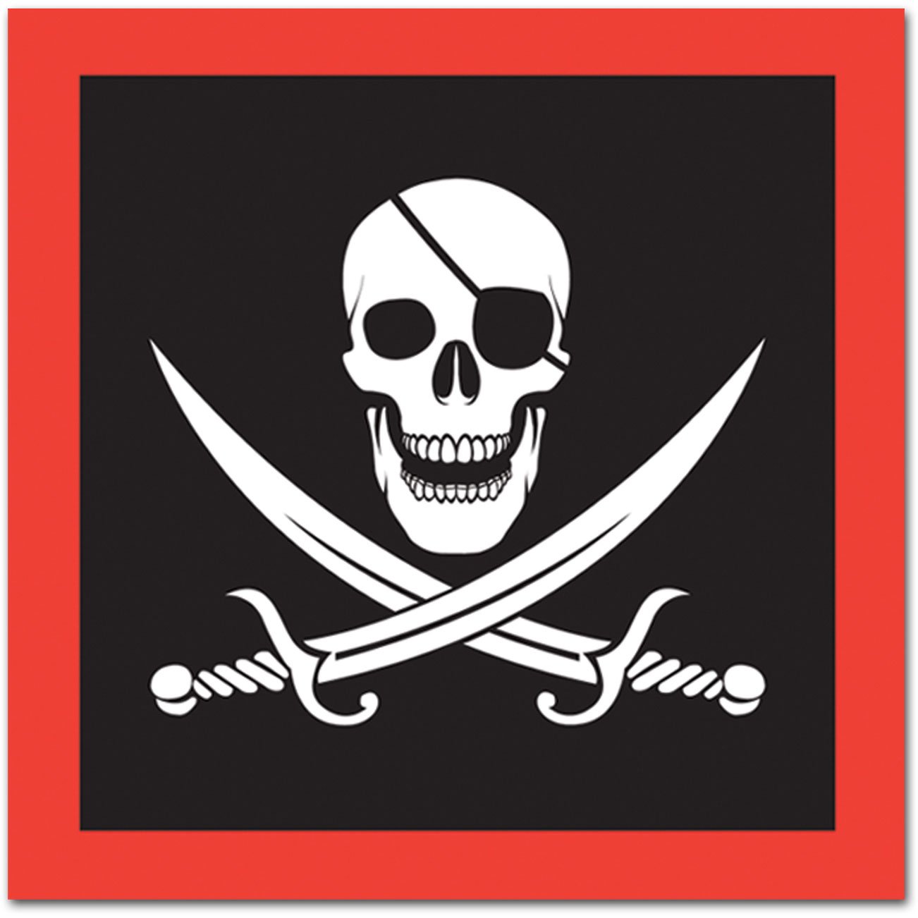 Pirate Themed Lunch Napkins - 16 Count Pack for Kids' Birthday Parties, Themed Events & Fun Dining