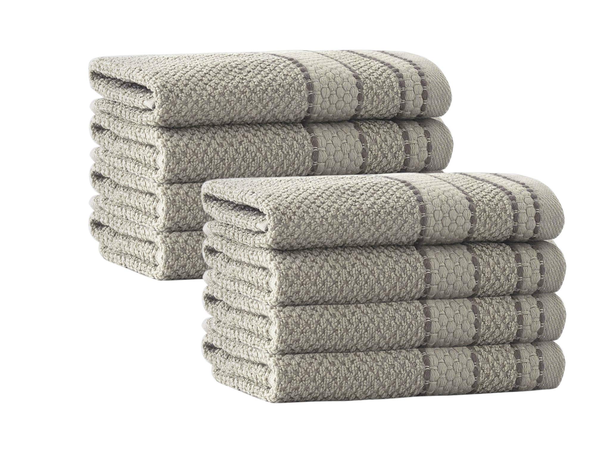 Enchante Home - Monroe 8-Piece Turkish Cotton Towels Set | Ultra Soft, Quick Dry & Highly Absorbent | Zero Twist Bath, Beach & Gym Towels for Spa, Pool & Travel