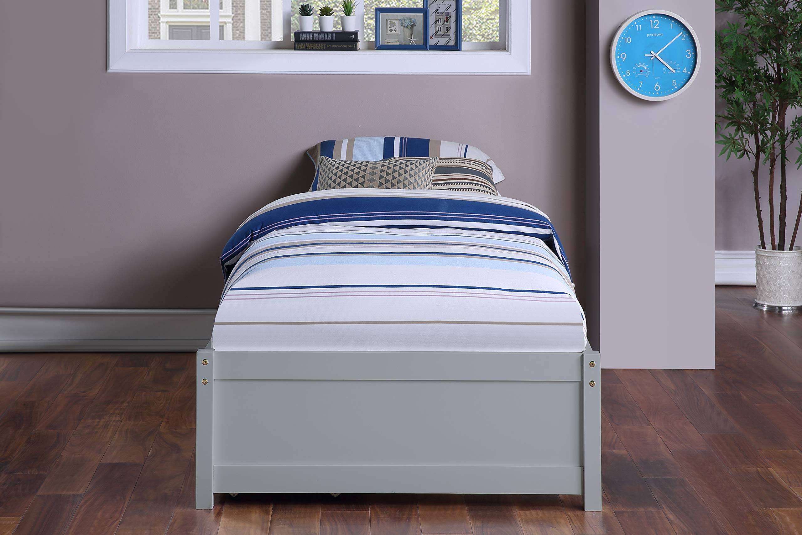 Twin Size Wooden Loft Bed Frame with Storage Drawers & Slats - Platform Captain Bed for Kids, Teens, Boys & Girls - Gray No Headboard - Perfect for Small Bedrooms, Guest Rooms & Dormitories