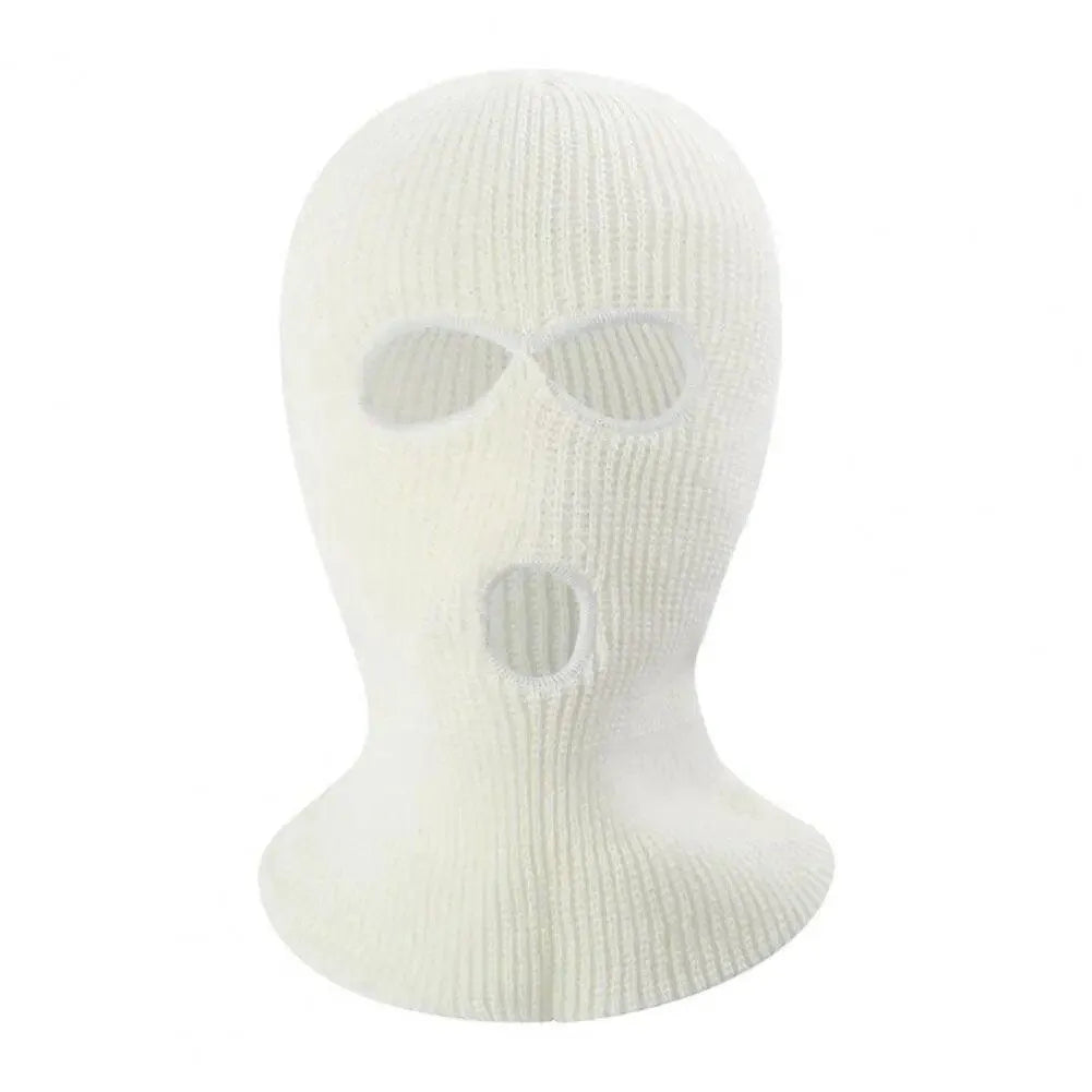 3 Hole Knit Ski Mask Balaclava - Winter Full Face Cover with Heart Embroidery - Thermal Neck Warmer for Cycling, Skiing & Outdoor Activities - Y2K Fashion Face Mask for Cold Weather Protection
