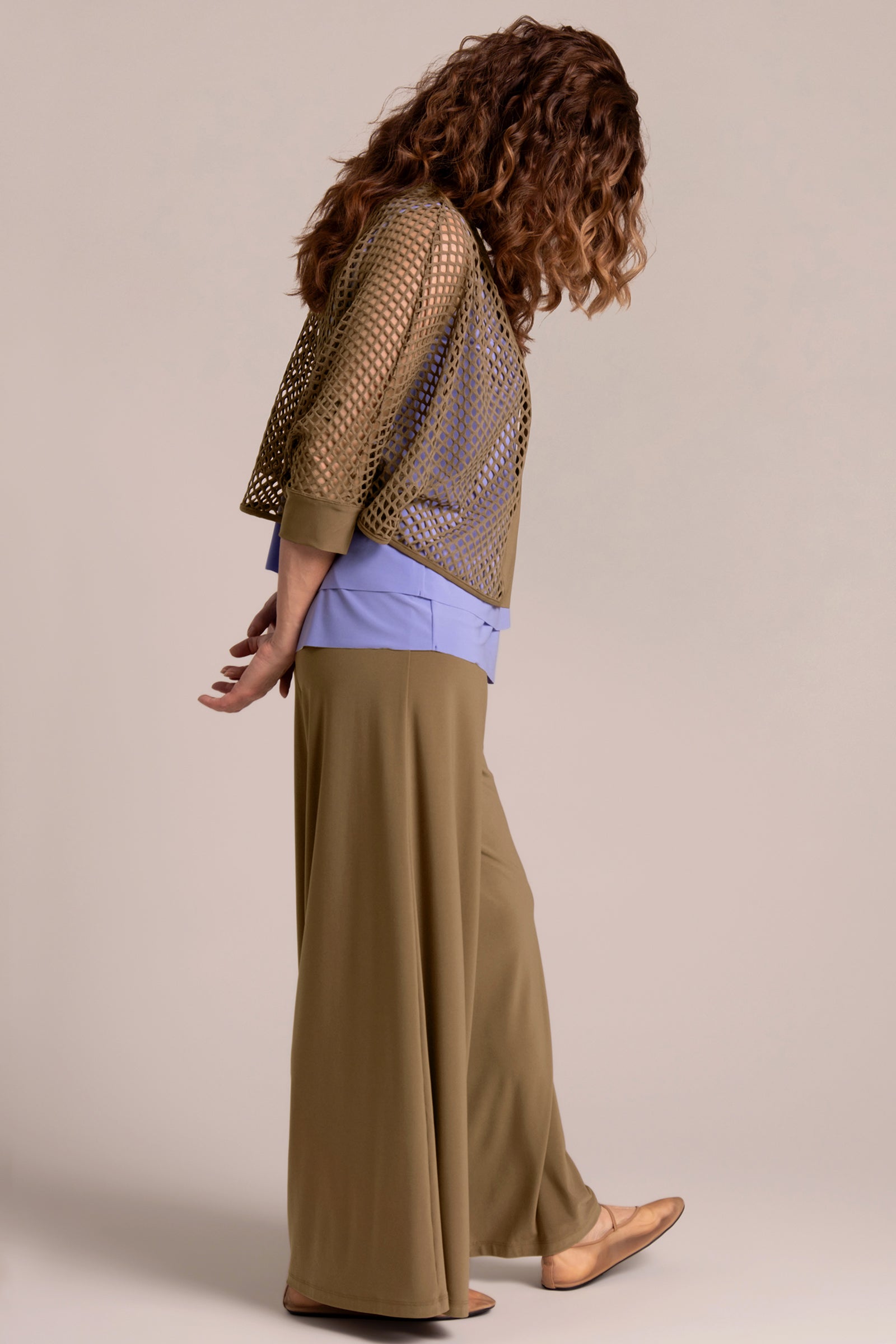 Honeycomb Knit Shrug Cardigan - Sepia Brown Lightweight Open Front Cover-Up for Women | Perfect for Layering, Office Wear & Casual Outfits