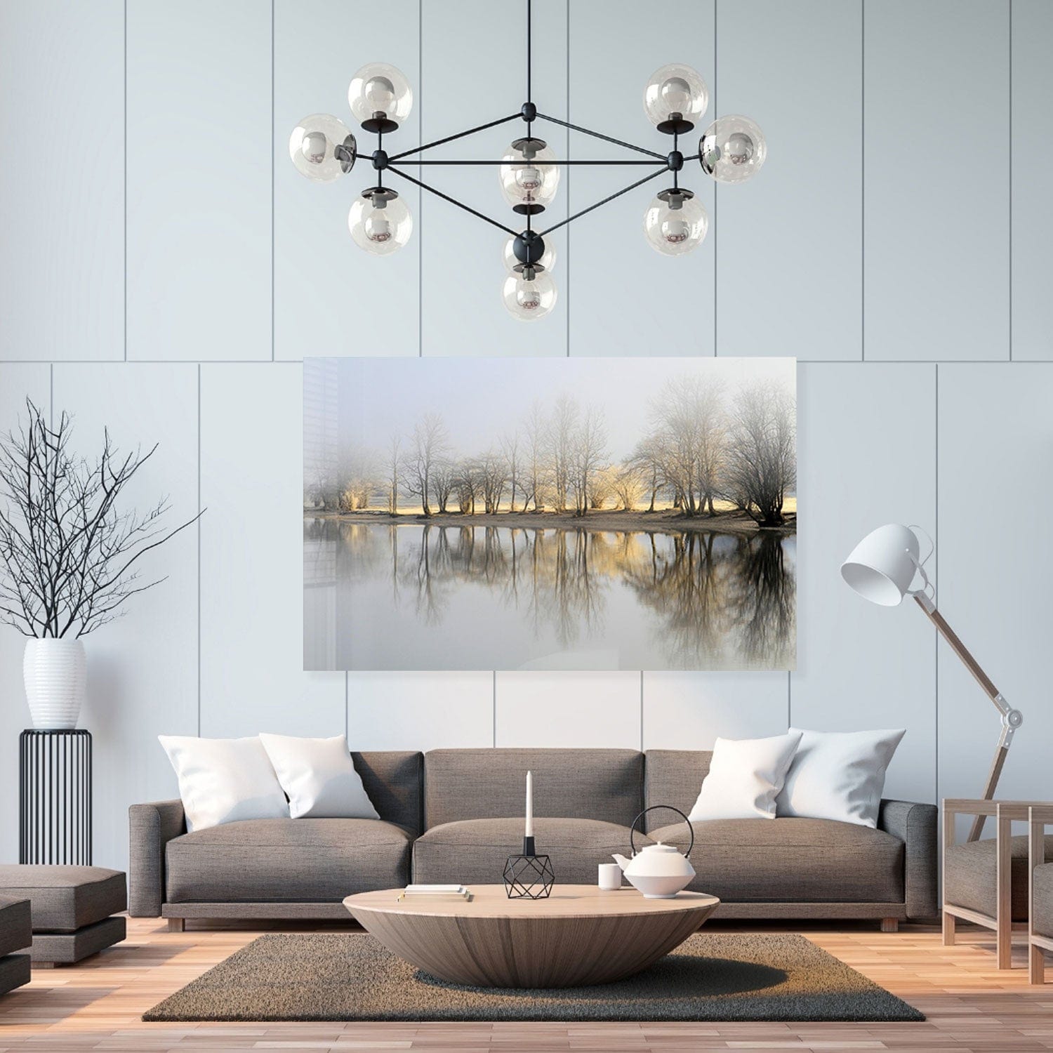 The Reflection - Premium Tempered Glass Wall Art Decor for Living Room, Bedroom & Office - Shatterproof Modern Mirror Art for Home & Office Decor