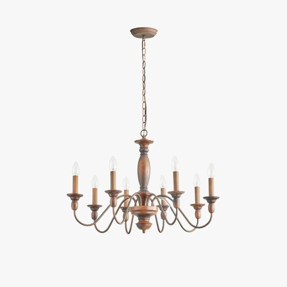 Vintage Wooden Candle Holder Chandelier - Rustic Home Decor for Dining Room, Bedroom, Wedding & Farmhouse Style