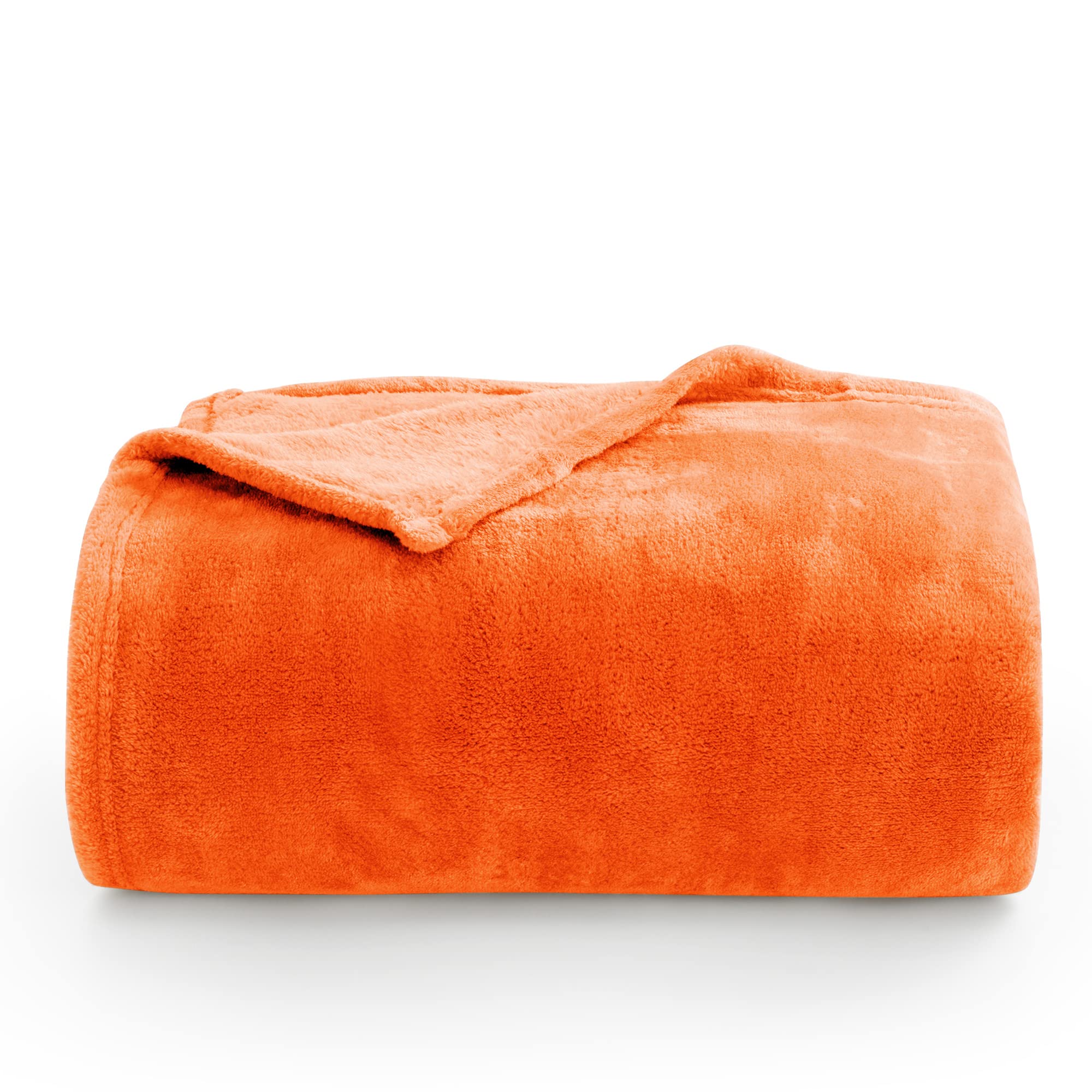 BEDELITE Fleece Blankets 108x90 Inches - Orange Plush Cozy Fuzzy Throw Blanket for Bed & Couch | Super Soft & Warm Lightweight Blanket for Fall, Winter, and Home Decor | Perfect for Lounging, Movie Nights, and Gifts