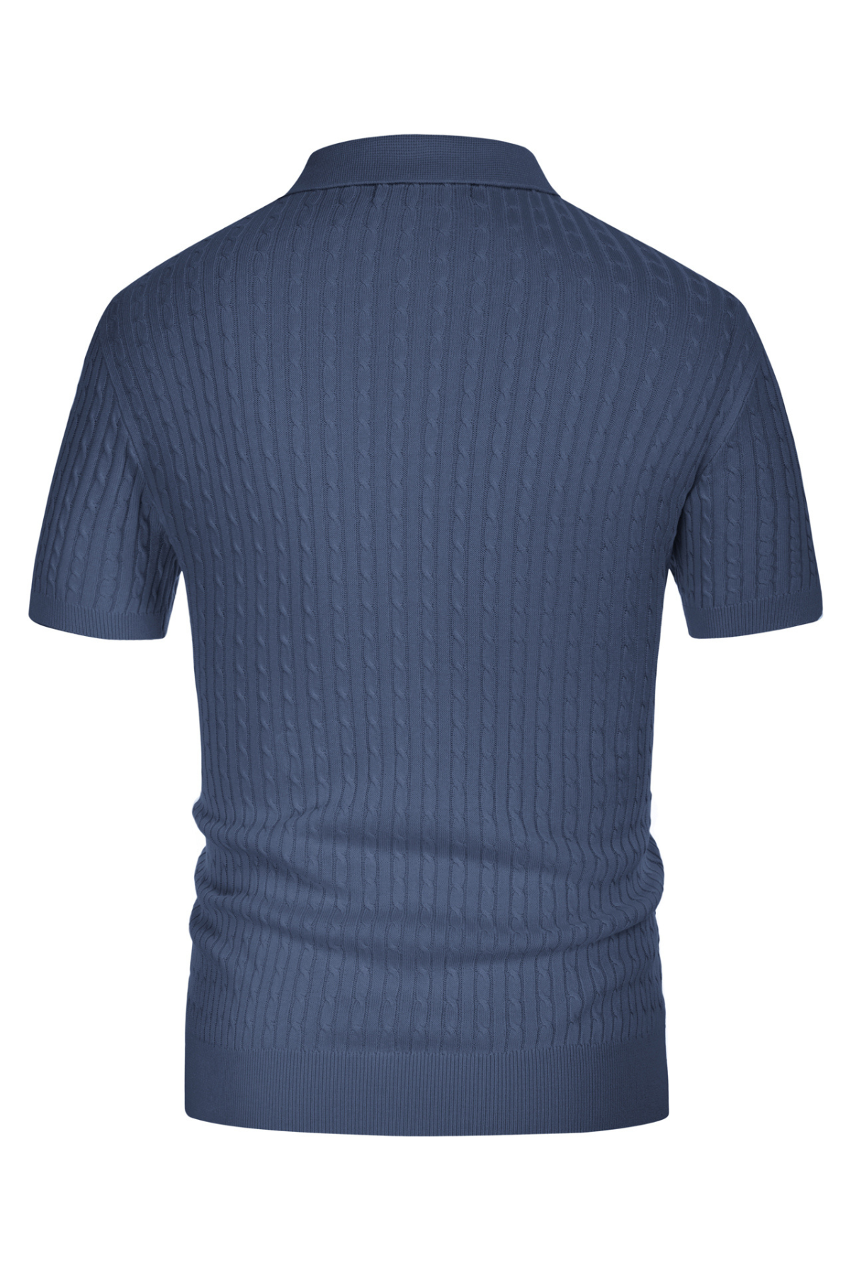 Men's Short Sleeve Polo Shirt - Classic Cable Knit Golf Shirt for Casual Wear - Perfect for Golf, Office & Summer Outings