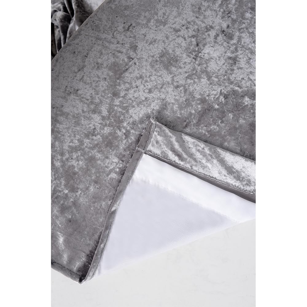 Umlout Thermal Door Curtain - Energy Saving Insulated Agra Charcoal Lined Crush Velvet Winter Curtain for Draft Protection & Heat Retention - Perfect for Entryways, Bedrooms & Living Rooms to Reduce Heating Costs